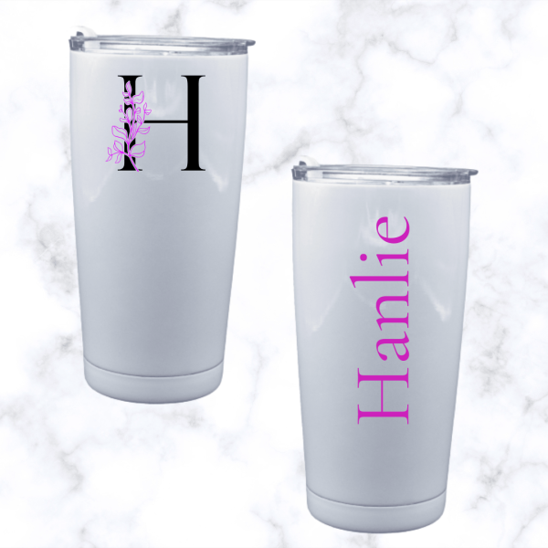 Floral Letter Name 20oz Tumbler