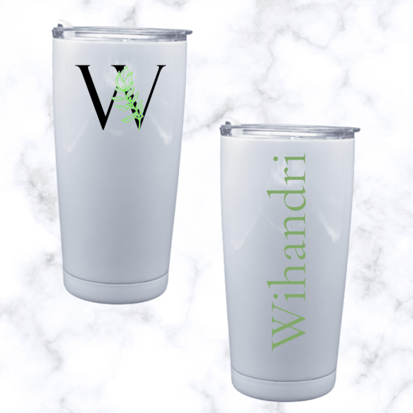 Floral Letter Name 20oz Tumbler