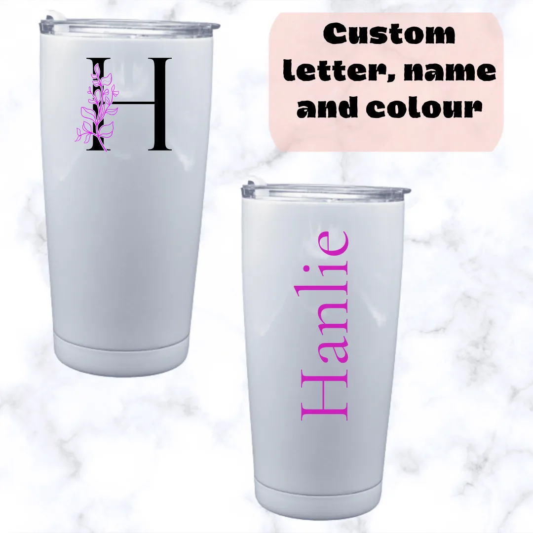 Floral Letter Name 20oz Brandy Tumbler