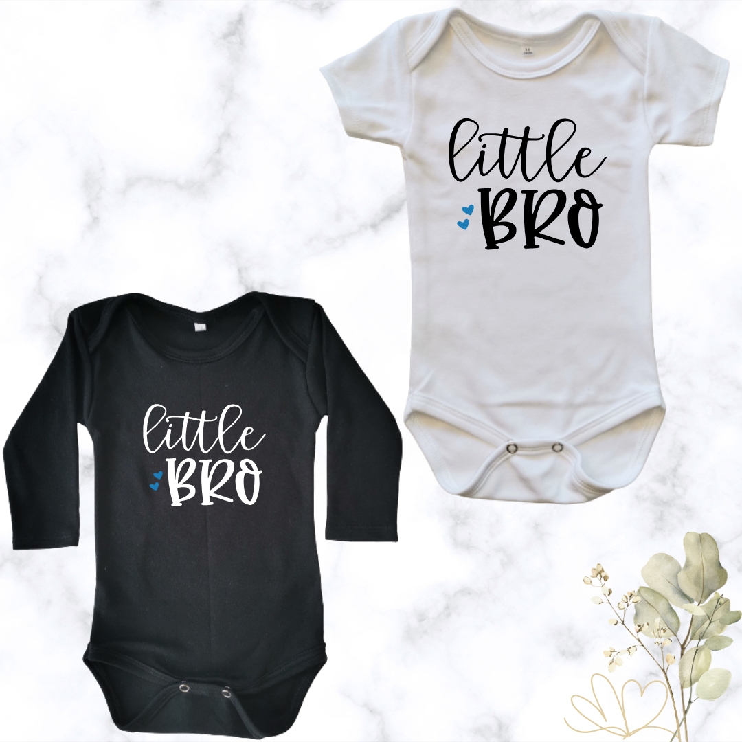 Little Bro printed baby onesies