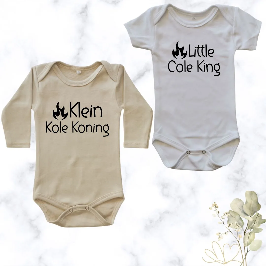 Little-Cole-King printed baby onesies