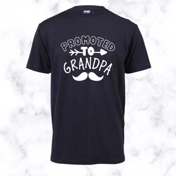 Promoted to Grandpa-navy ss custom t-shirt