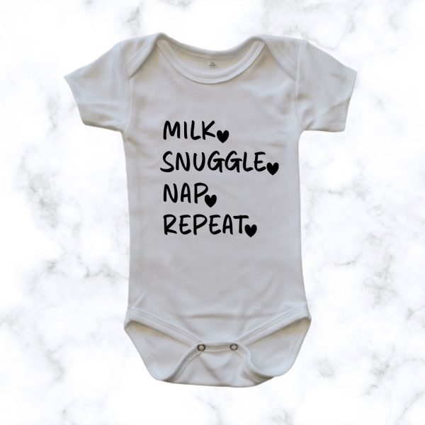Tiny Routine Baby Onesie - white short sleeve