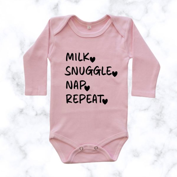 Tiny Routine Baby Onesie - pink long sleeve
