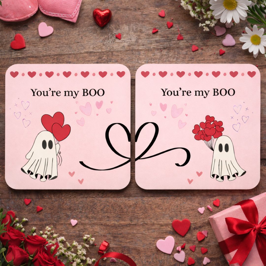 You're My Boo Valentine Coaster Set