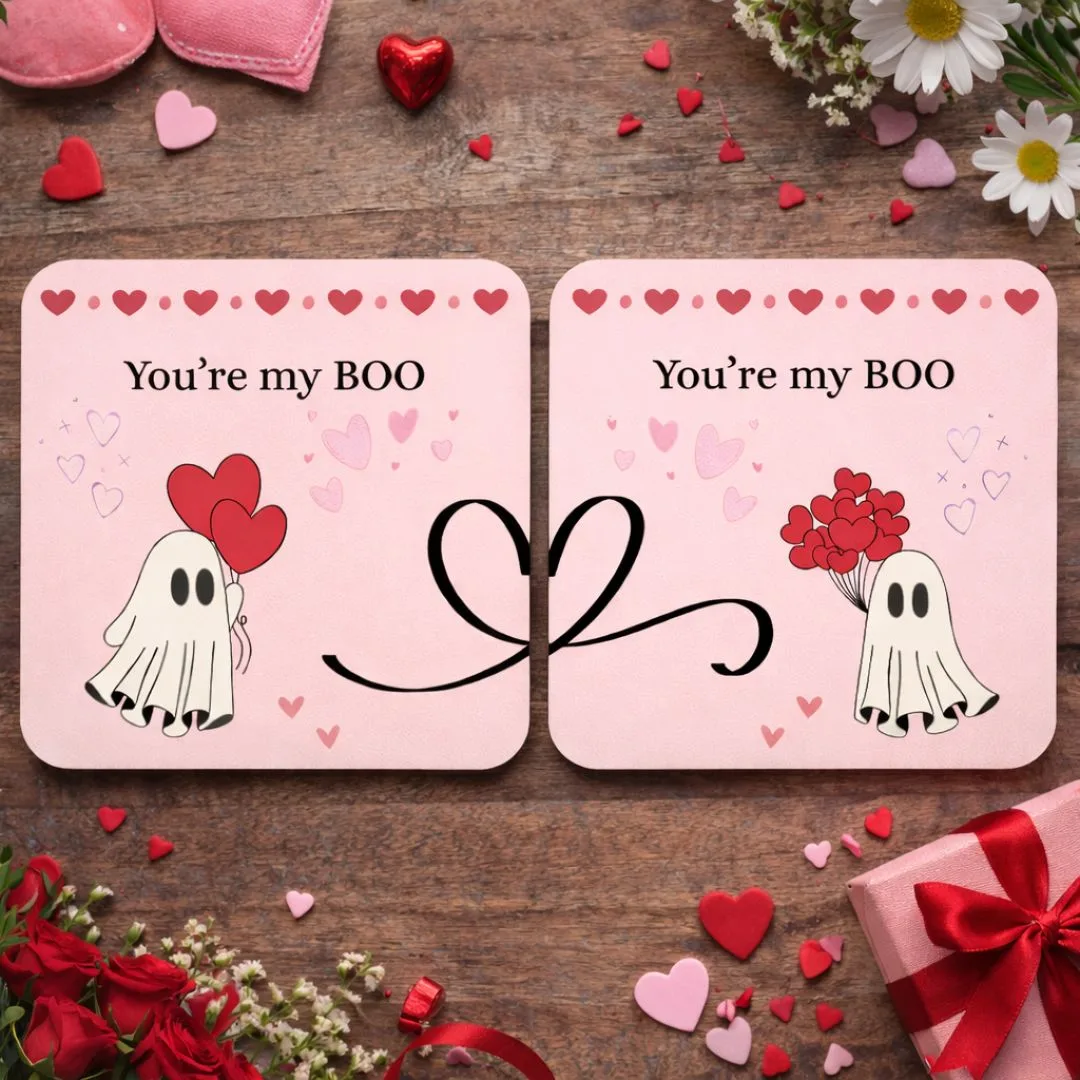 You're My Boo Valentine Coaster Set