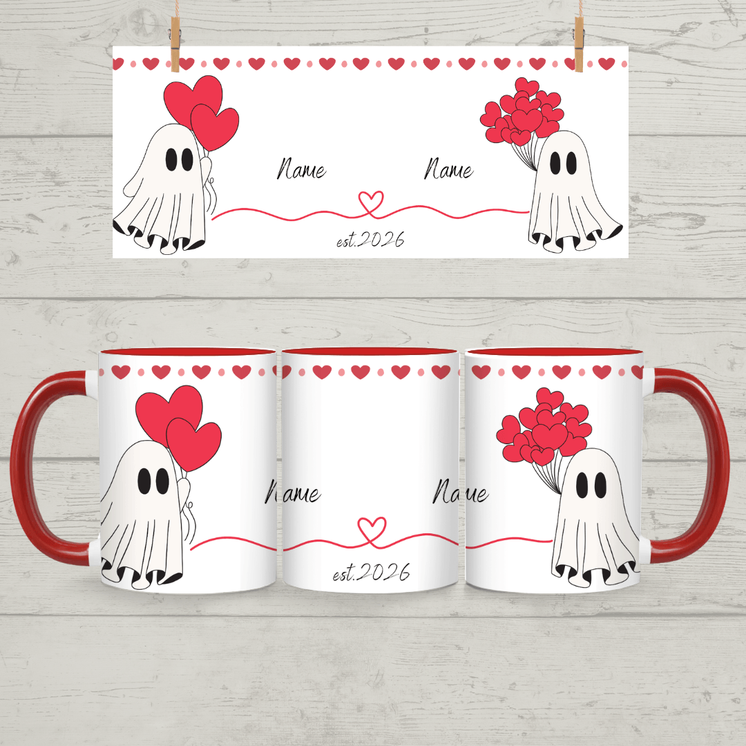 Valentine Boo Name and Year Red Mug