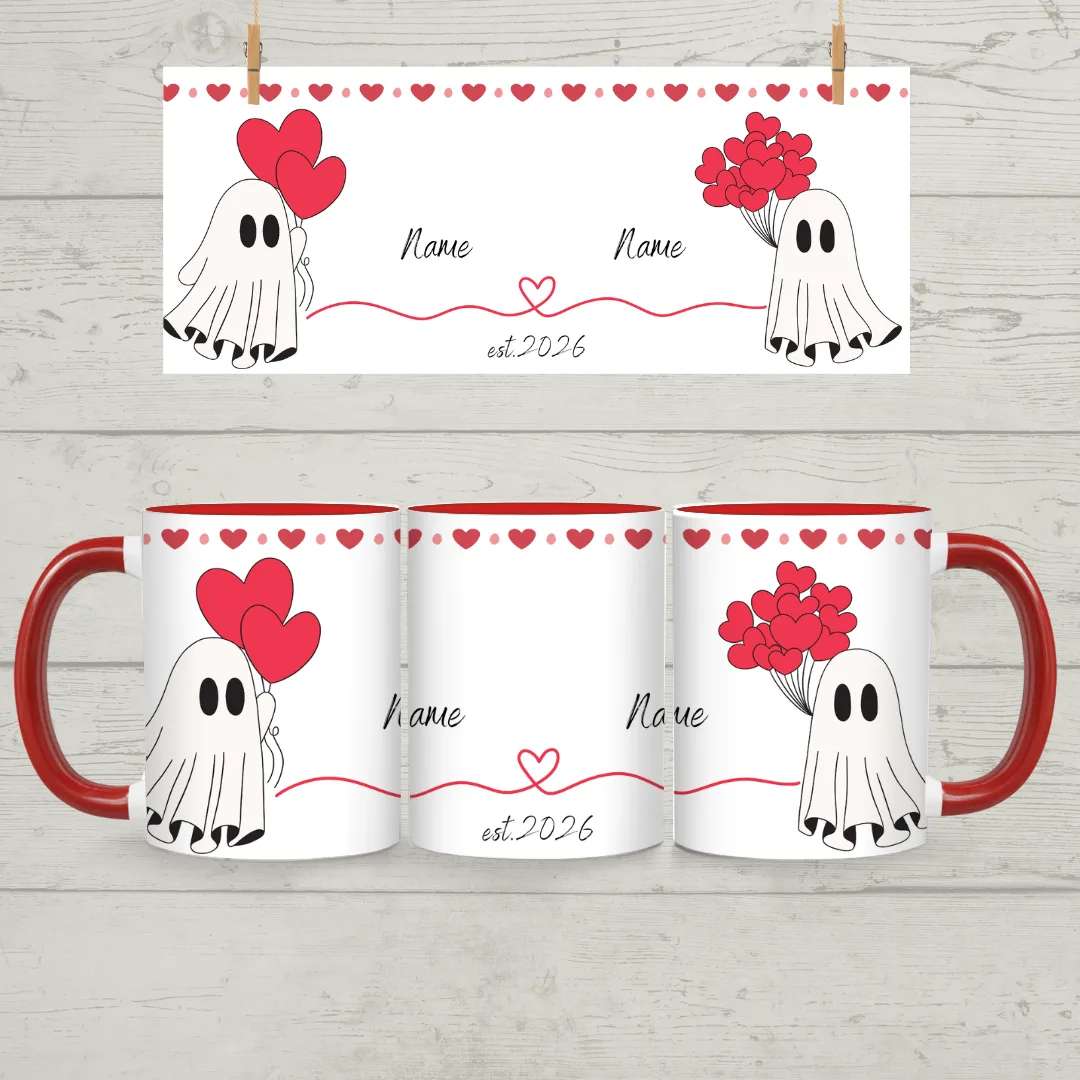 Valentine Boo Name and Year Red Mug