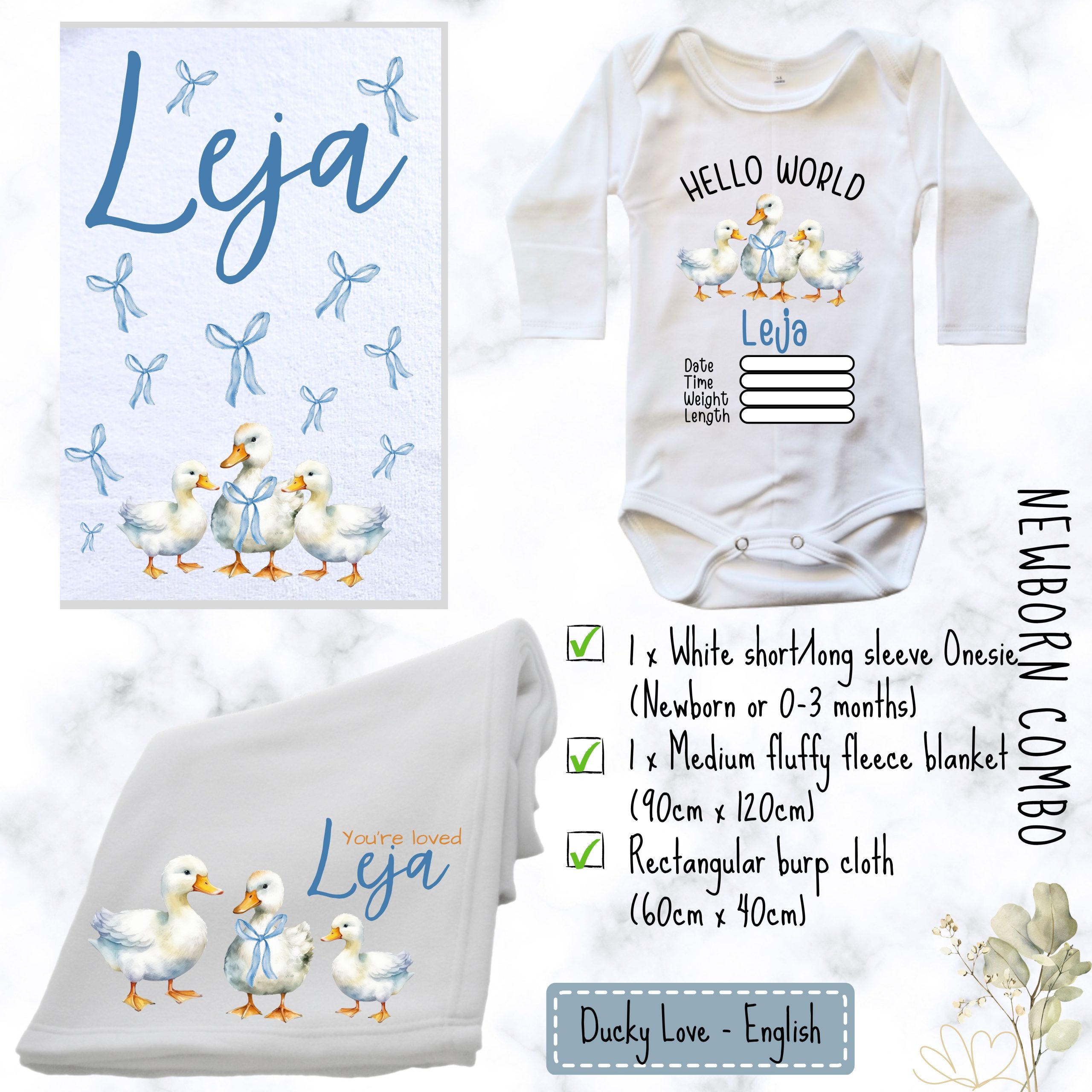Little Duckling Baby Combo | Custom Printed Baby Combo