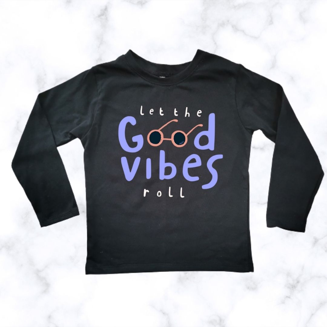 Alternative view of Good Vibes Roll | Custom Printed Kids T-shirt