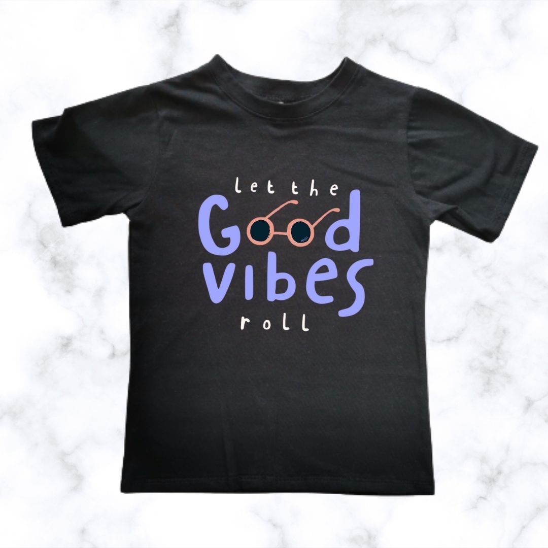 Good Vibes Roll | Custom Printed Kids T-shirt - Image 5