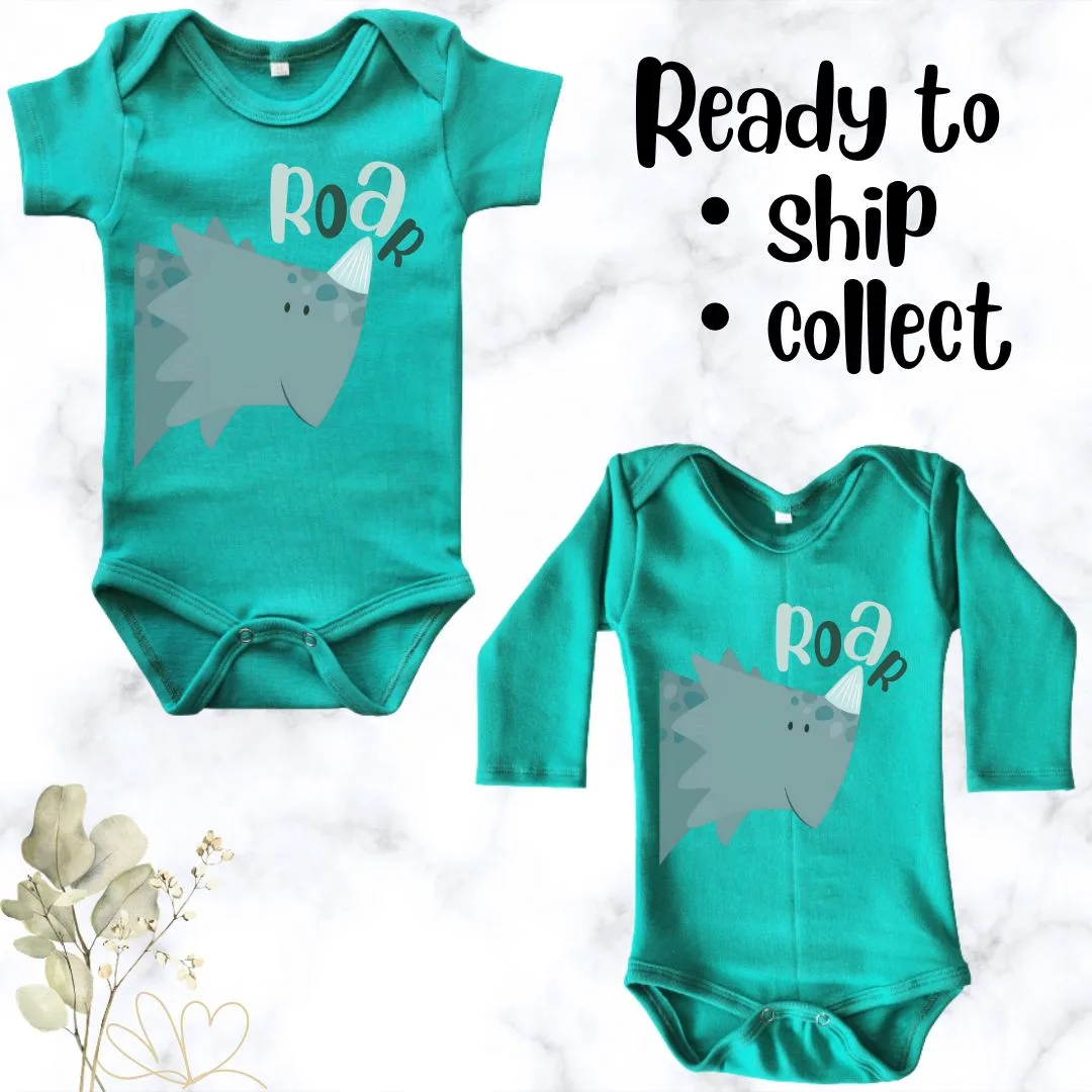 Roar Time custom printed baby onesie