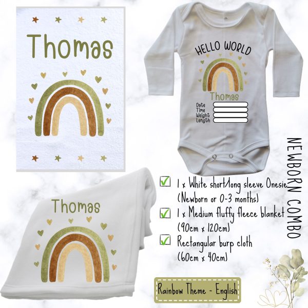 Rainbow Dreams Baby Combo | Custom Printed Baby Combo