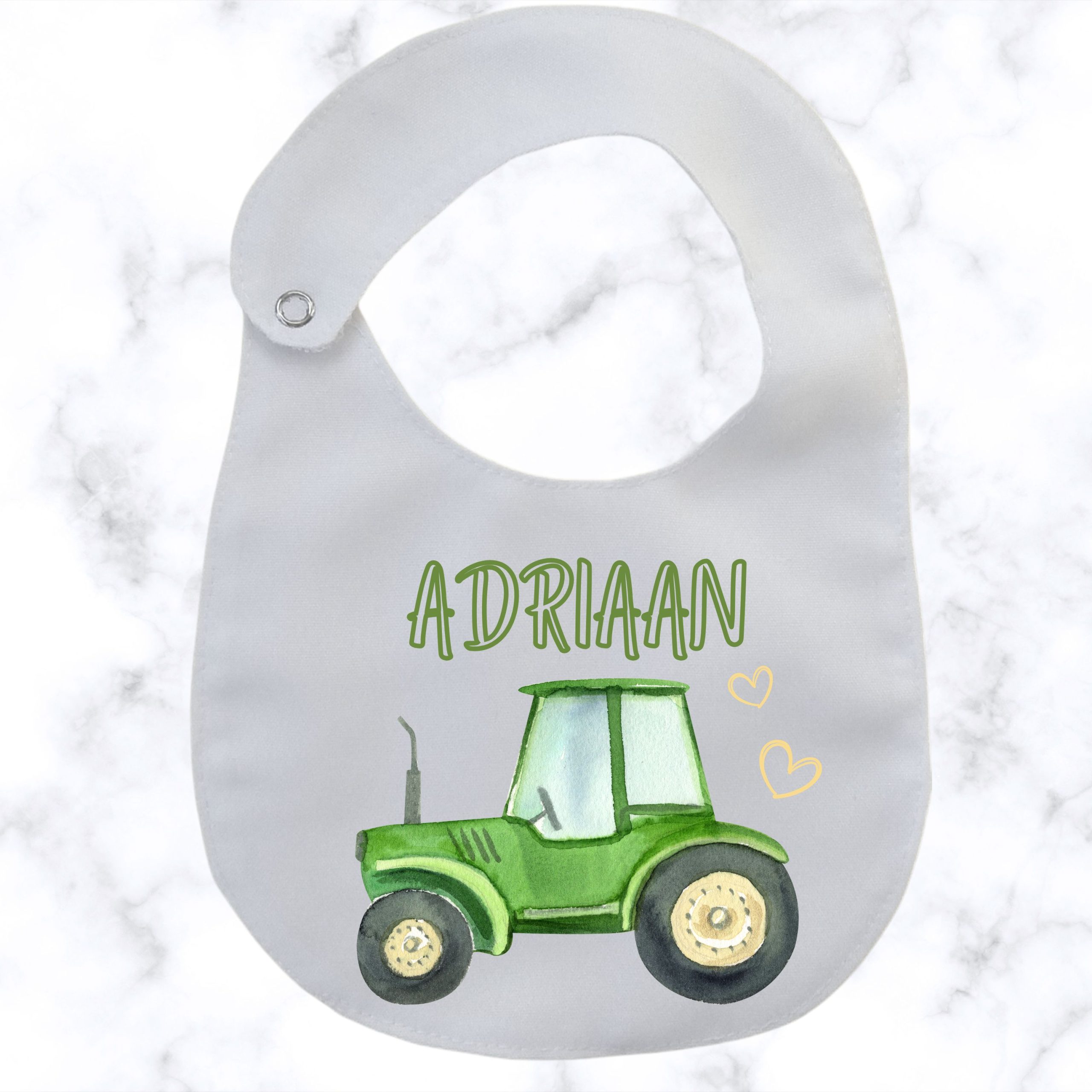 Alternative view of Tractor Time Round Baby Bib