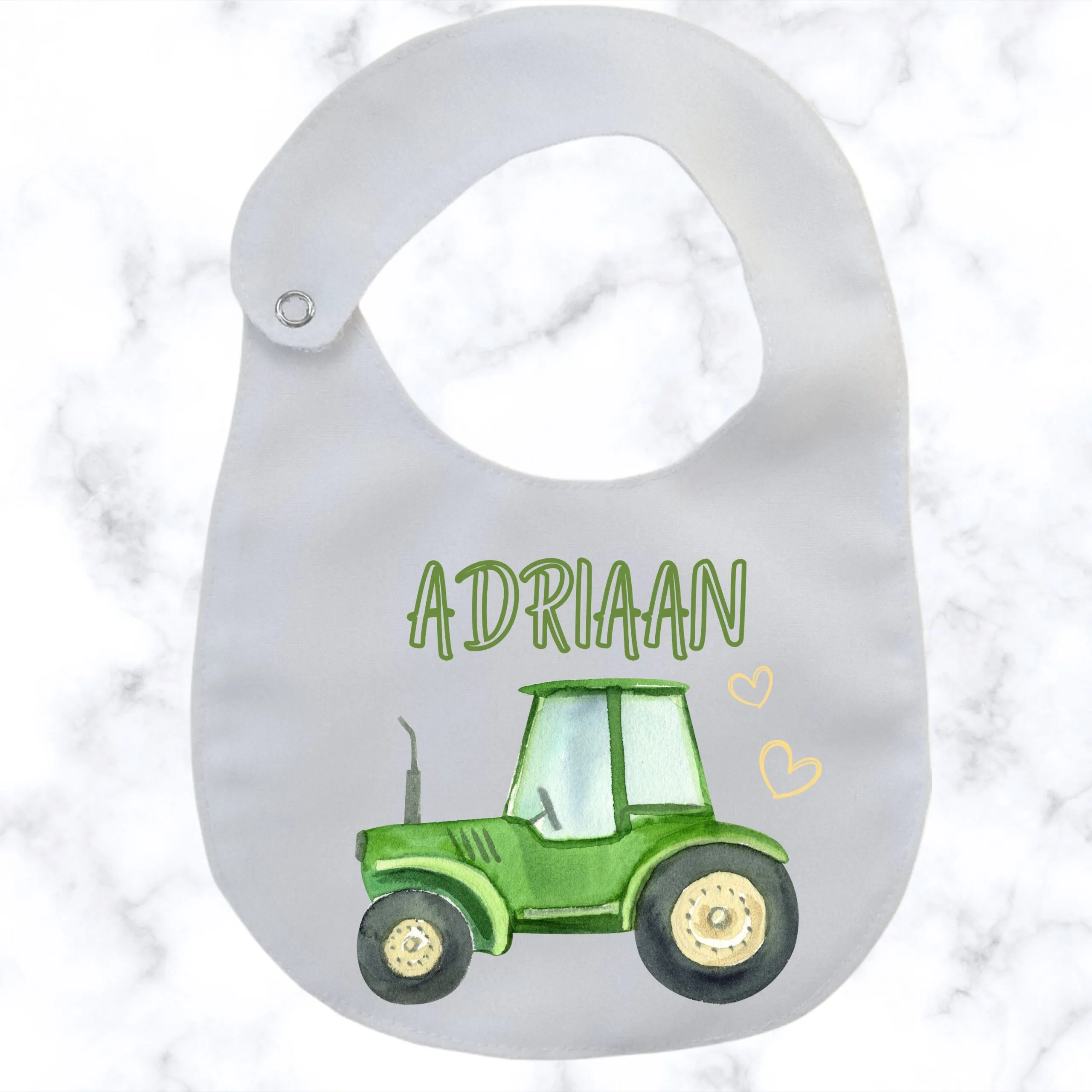 Tractor Time Round Baby Bib - Image 2