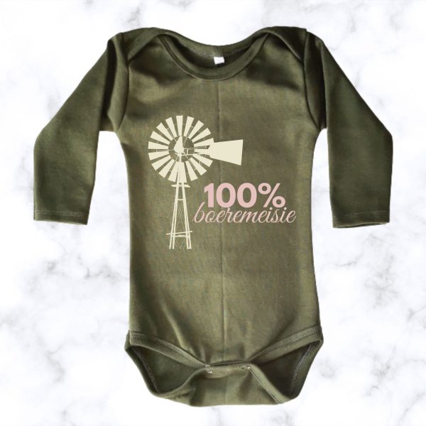 100% Boeremeisie | Custom Printed Baby Onesie