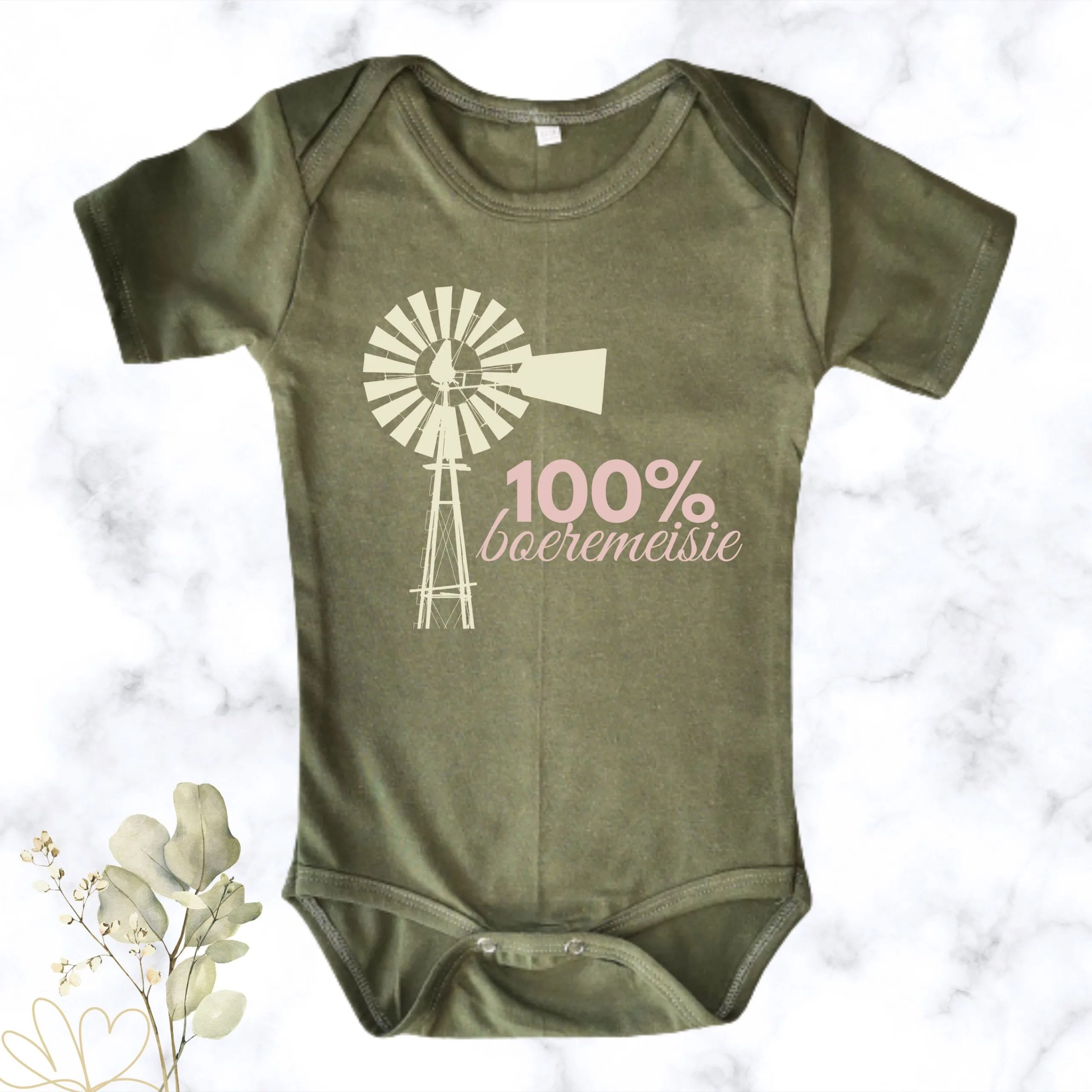 100% Boeremeisie | Custom Printed Baby Onesie