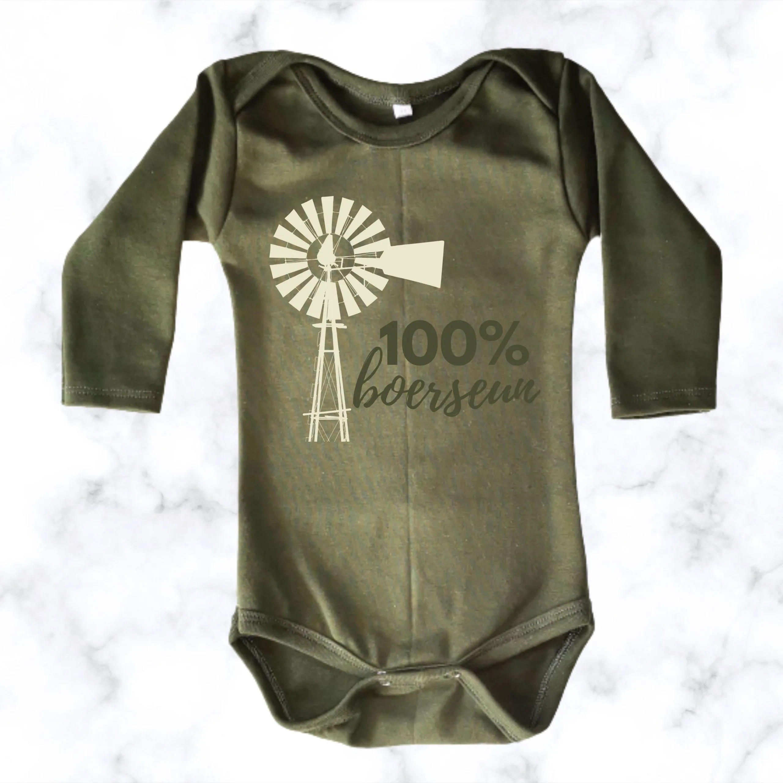 100% Boerseun | Custom Printed Baby Onesie