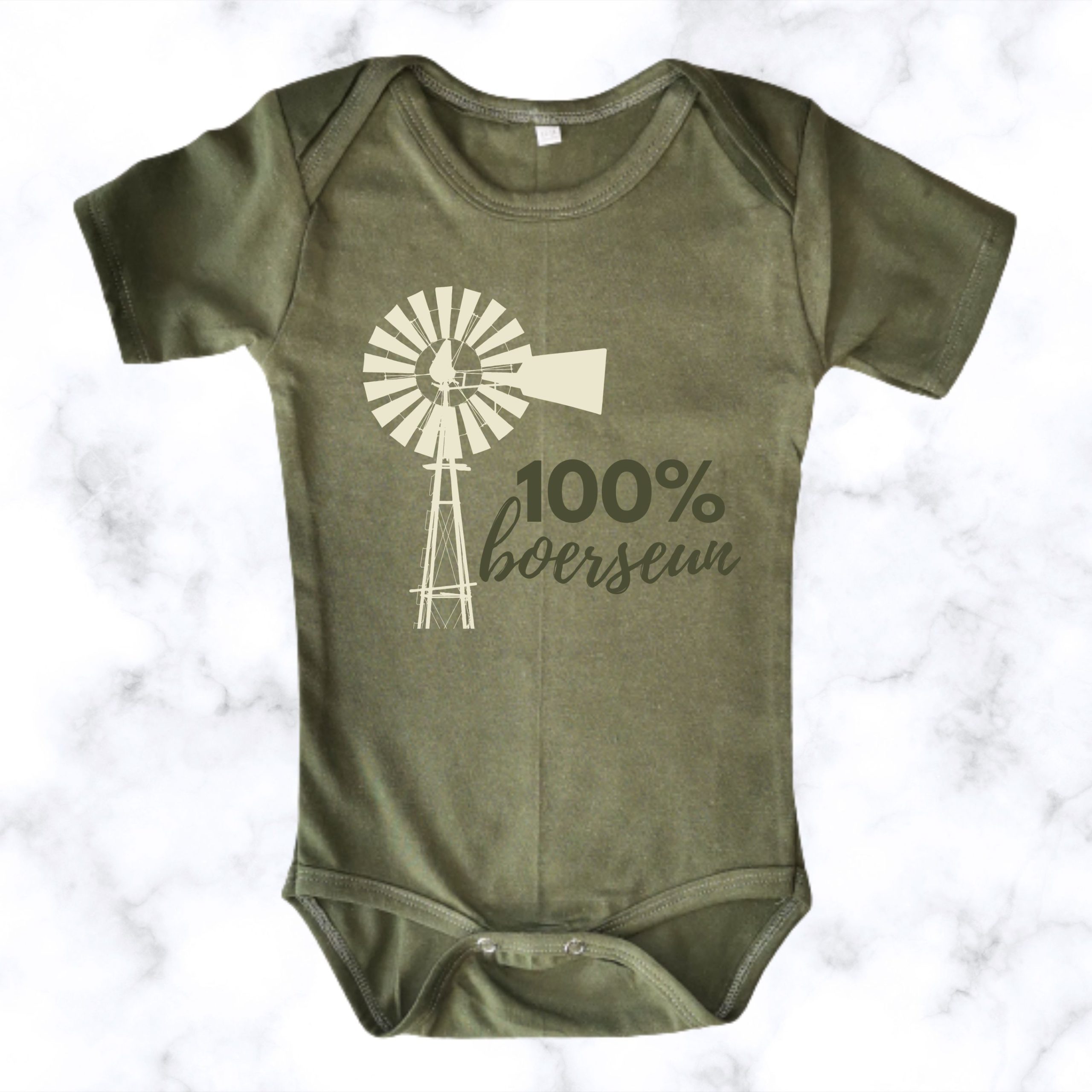 100% Boerseun | Custom Printed Baby Onesie