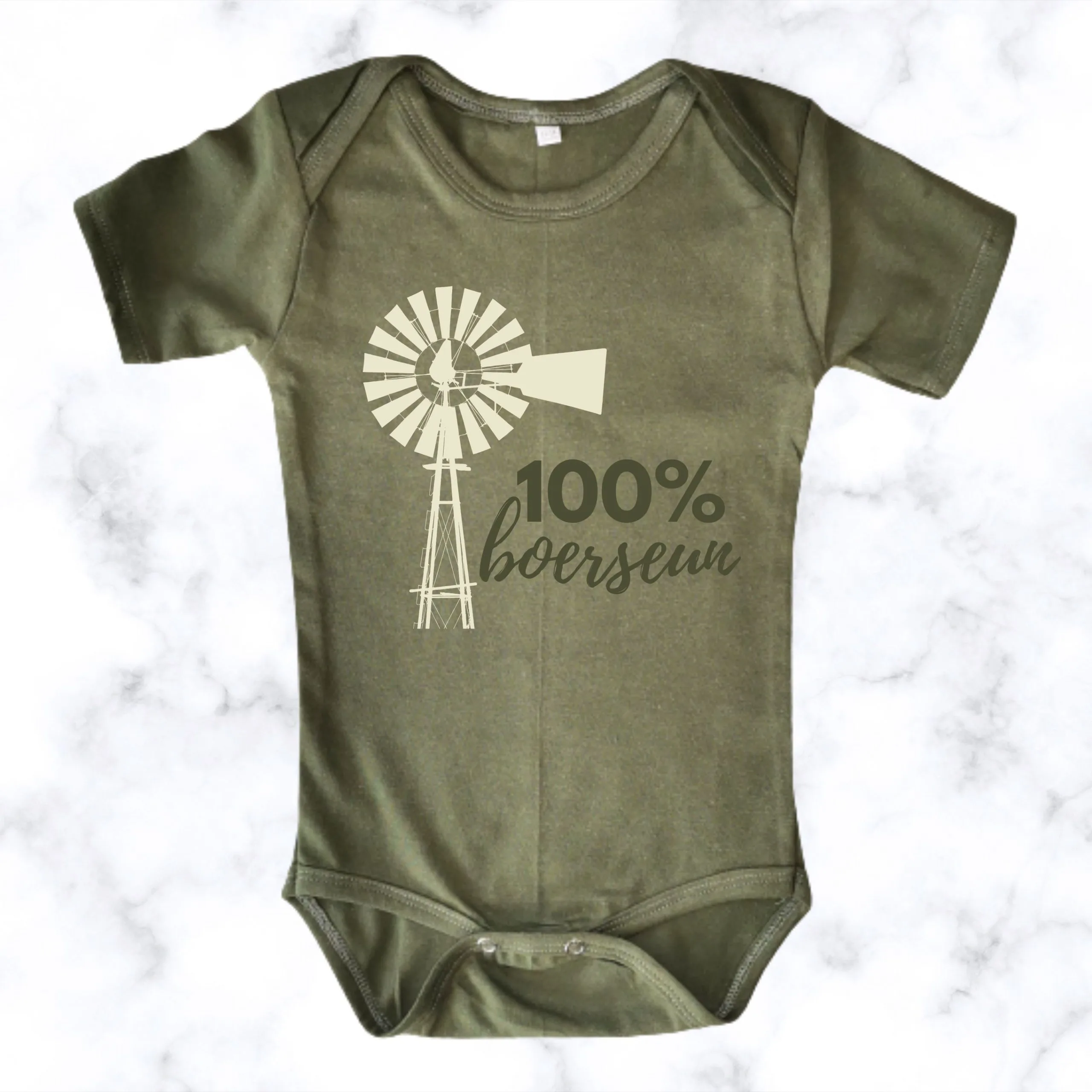 100% Boerseun | Custom Printed Baby Onesie