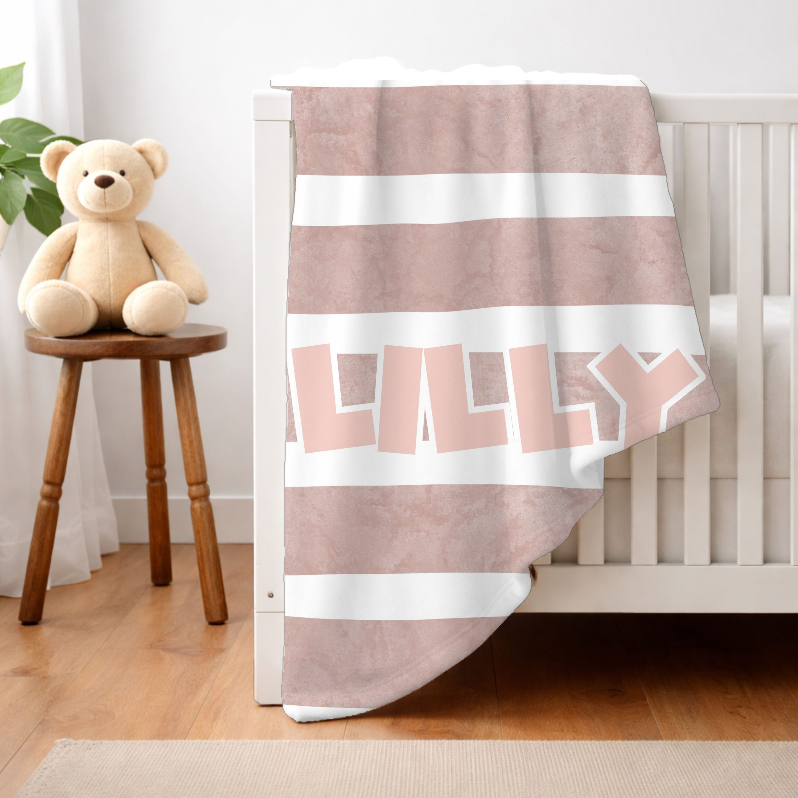 Name Full Print Fleece Blanket - pink