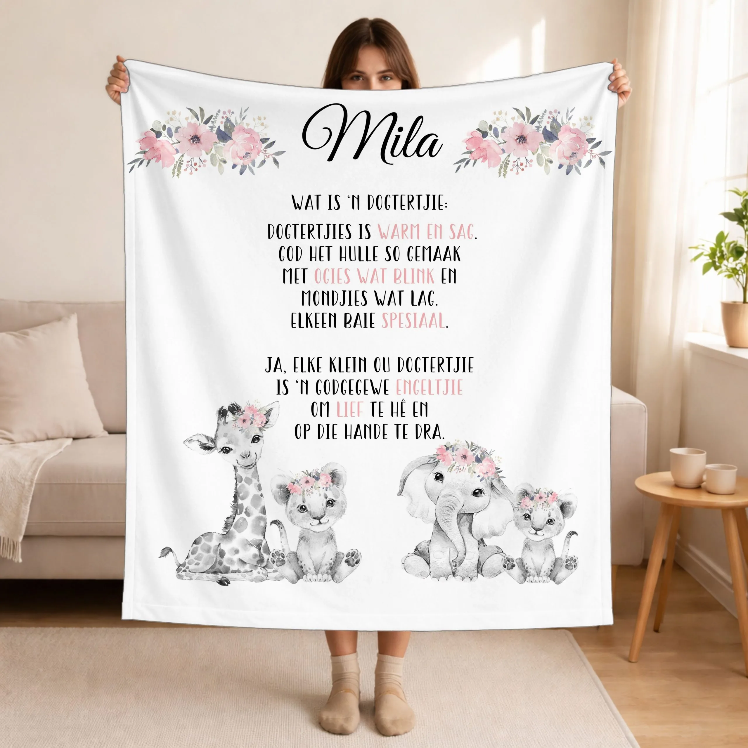 Girly Wildlife | Full Printed Fleece Blanket