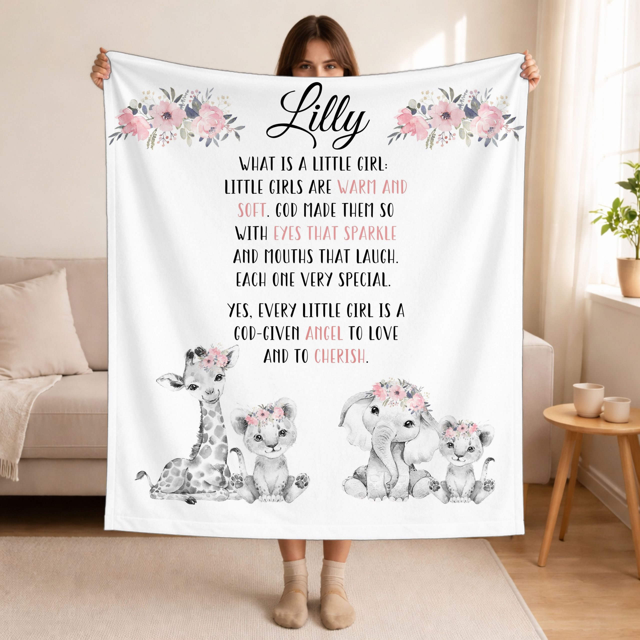 Girly Wildlife | Full Printed Fleece Blanket