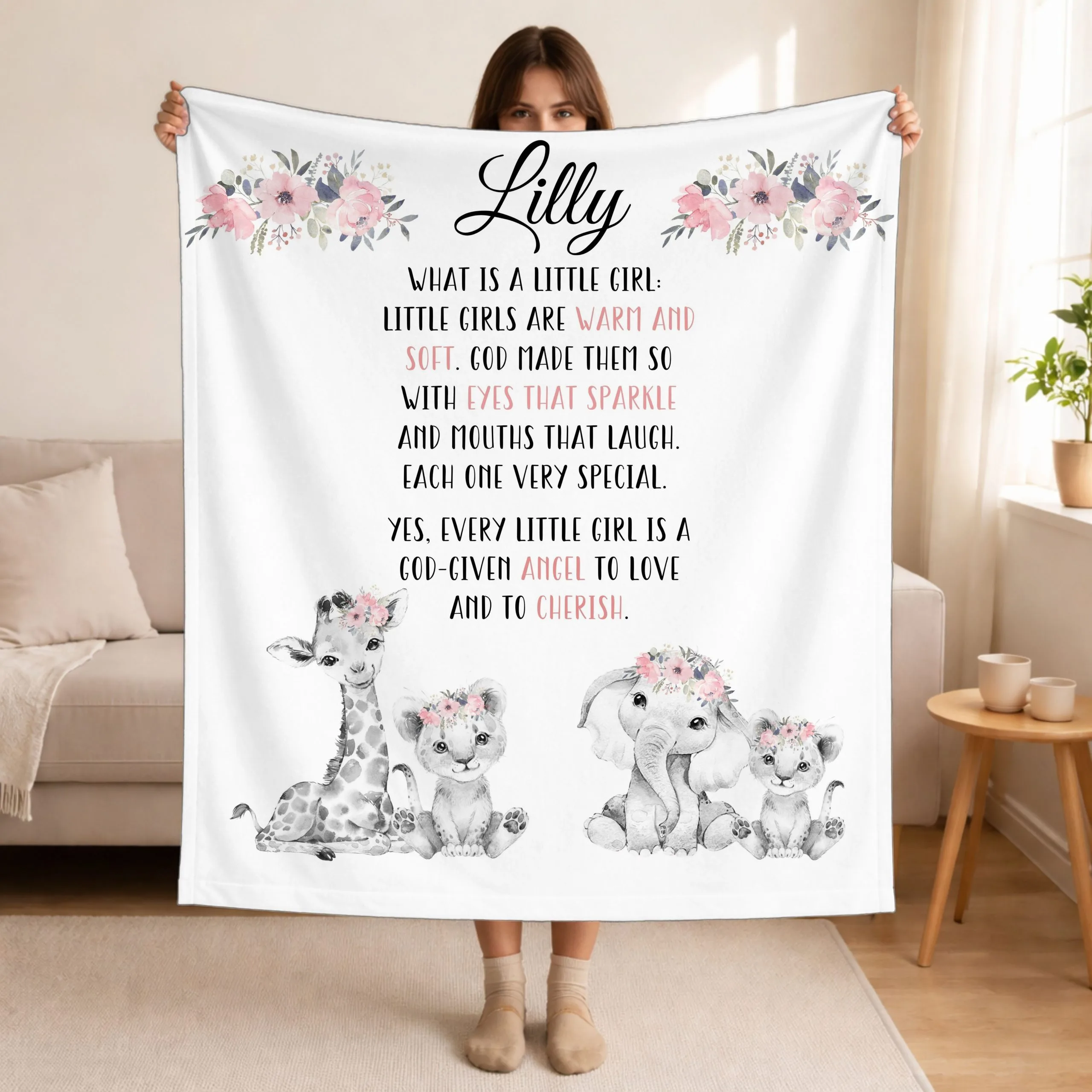Girly Wildlife | Full Printed Fleece Blanket
