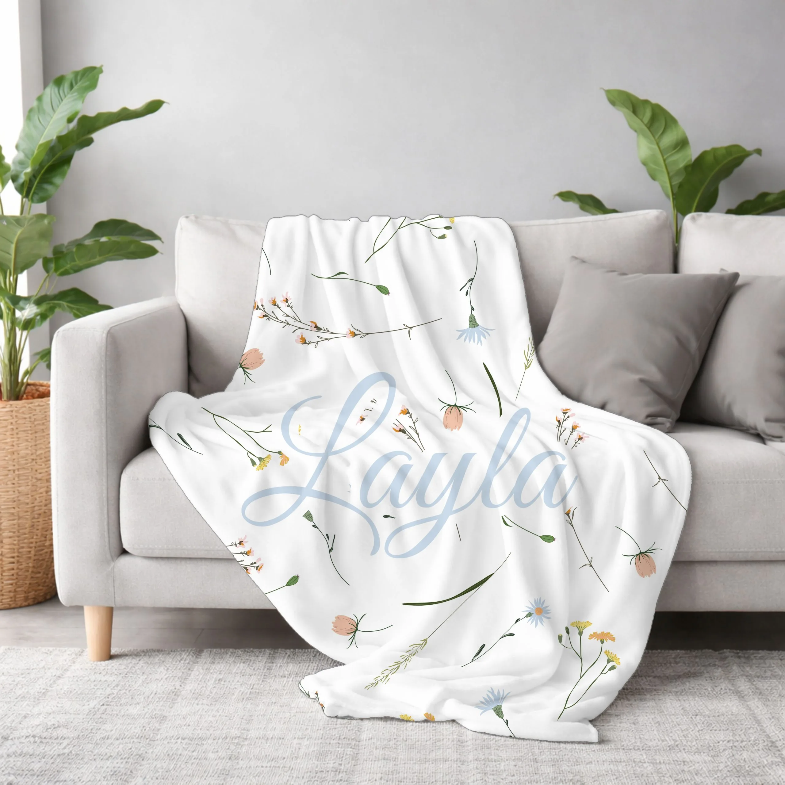 Blooming Comfort | Full Printed Fleece Blanket-1