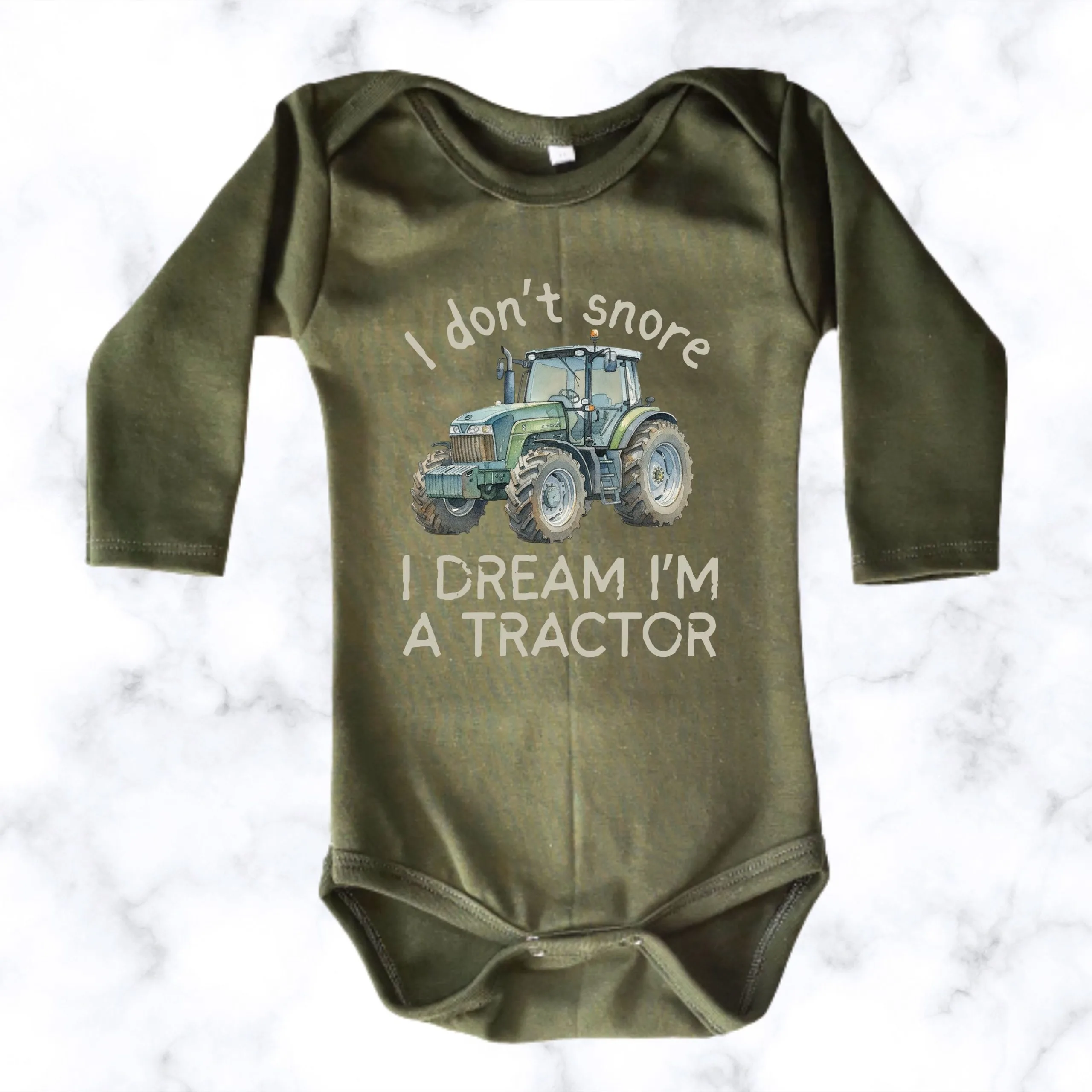 Little Tractor Dreamer | Printed Baby Onesie