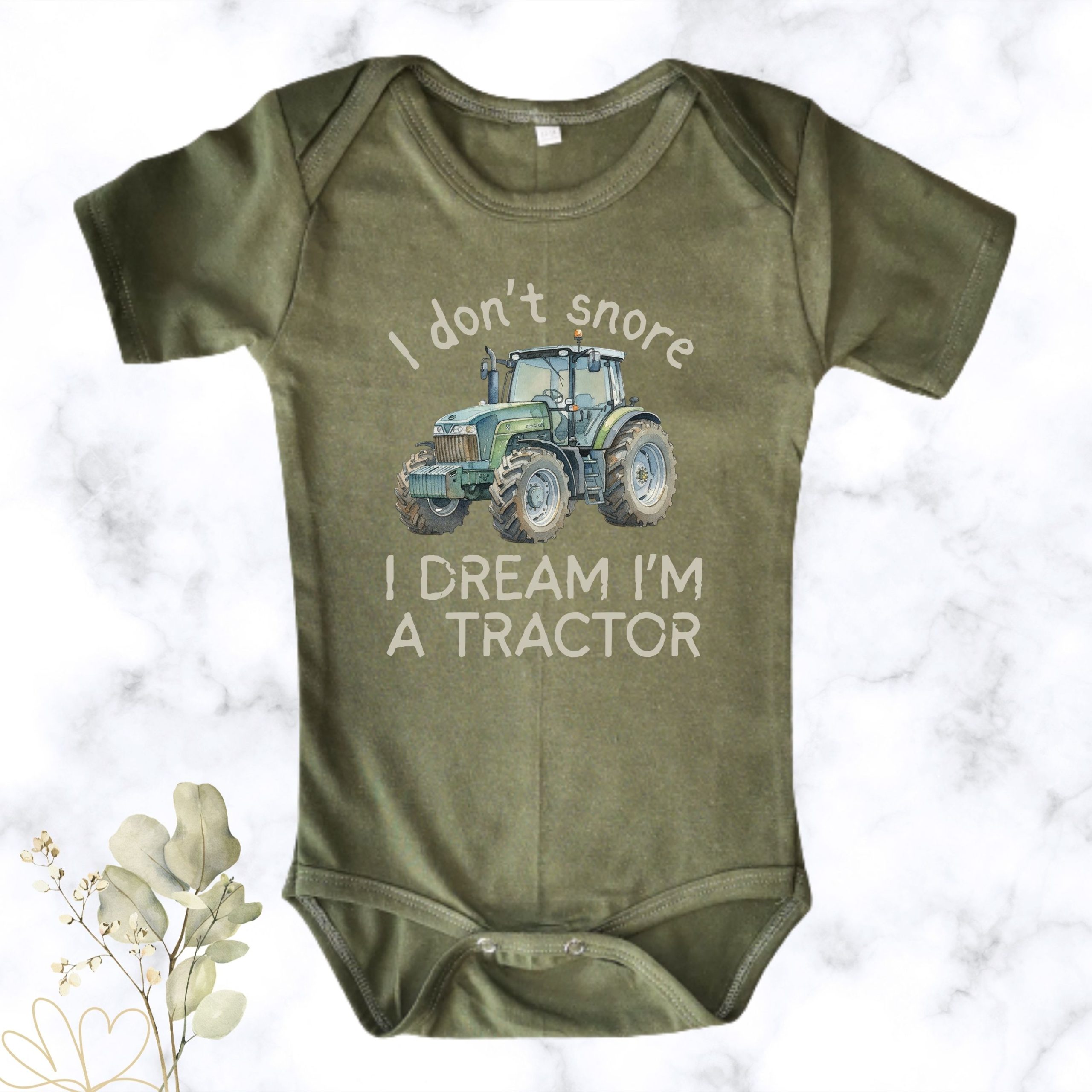 Little Tractor Dreamer | Printed Baby Onesie
