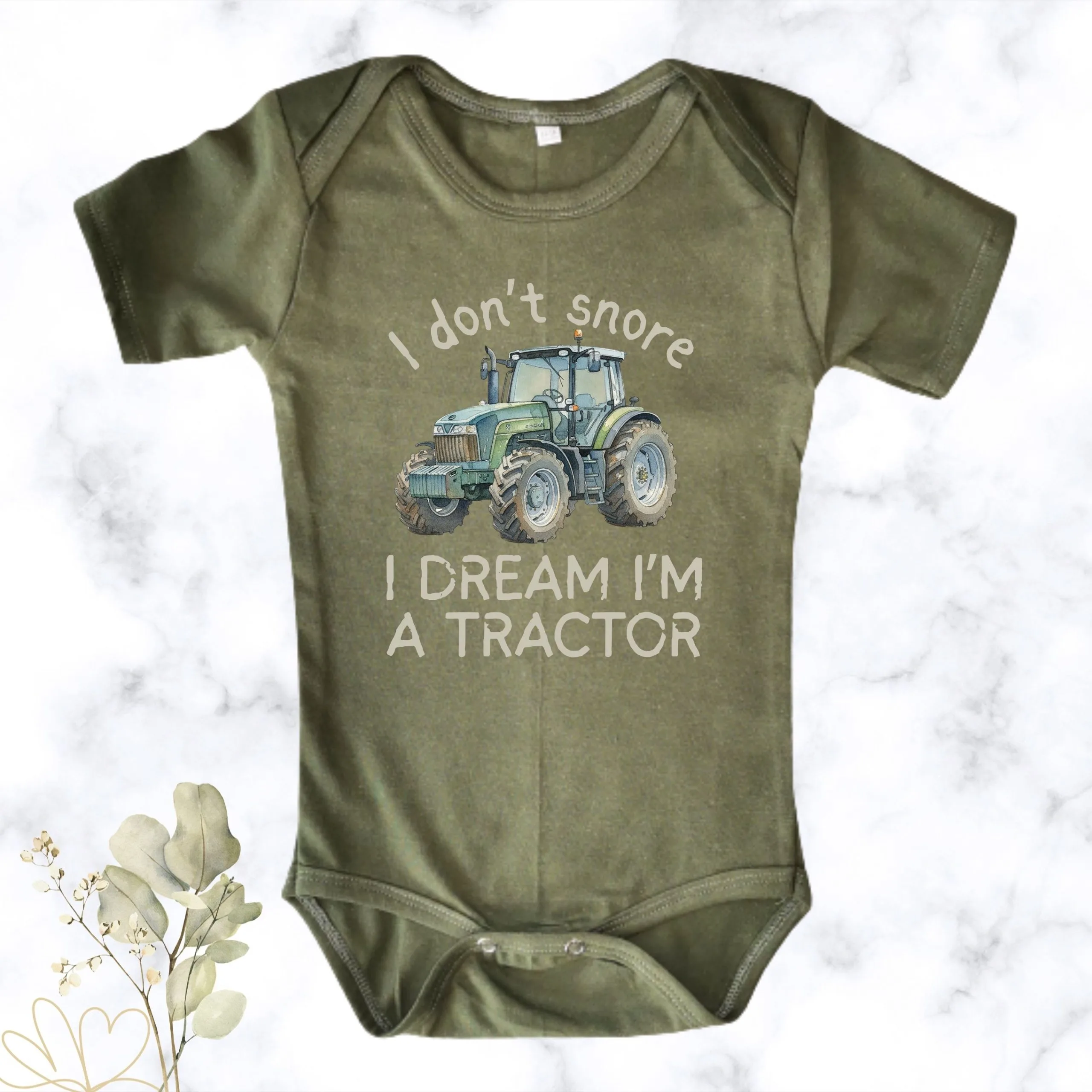 Little Tractor Dreamer | Printed Baby Onesie