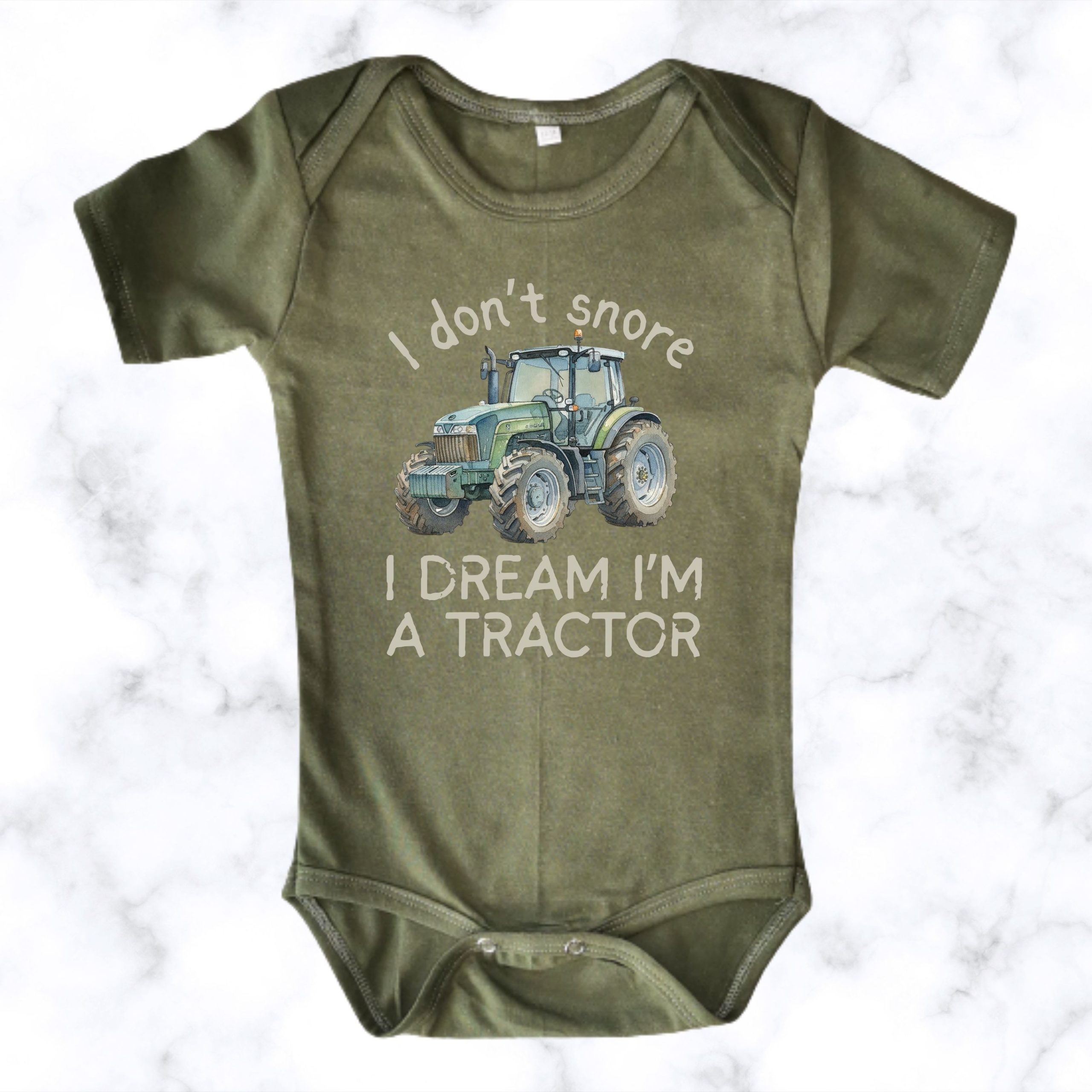Little Tractor Dreamer | Printed Baby Onesie