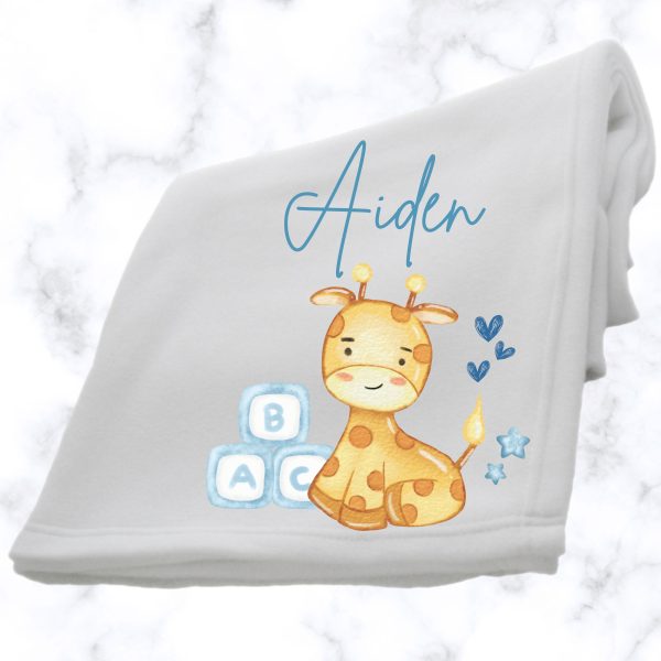Giraffe Fluffy Fleece Baby Blanket - boys