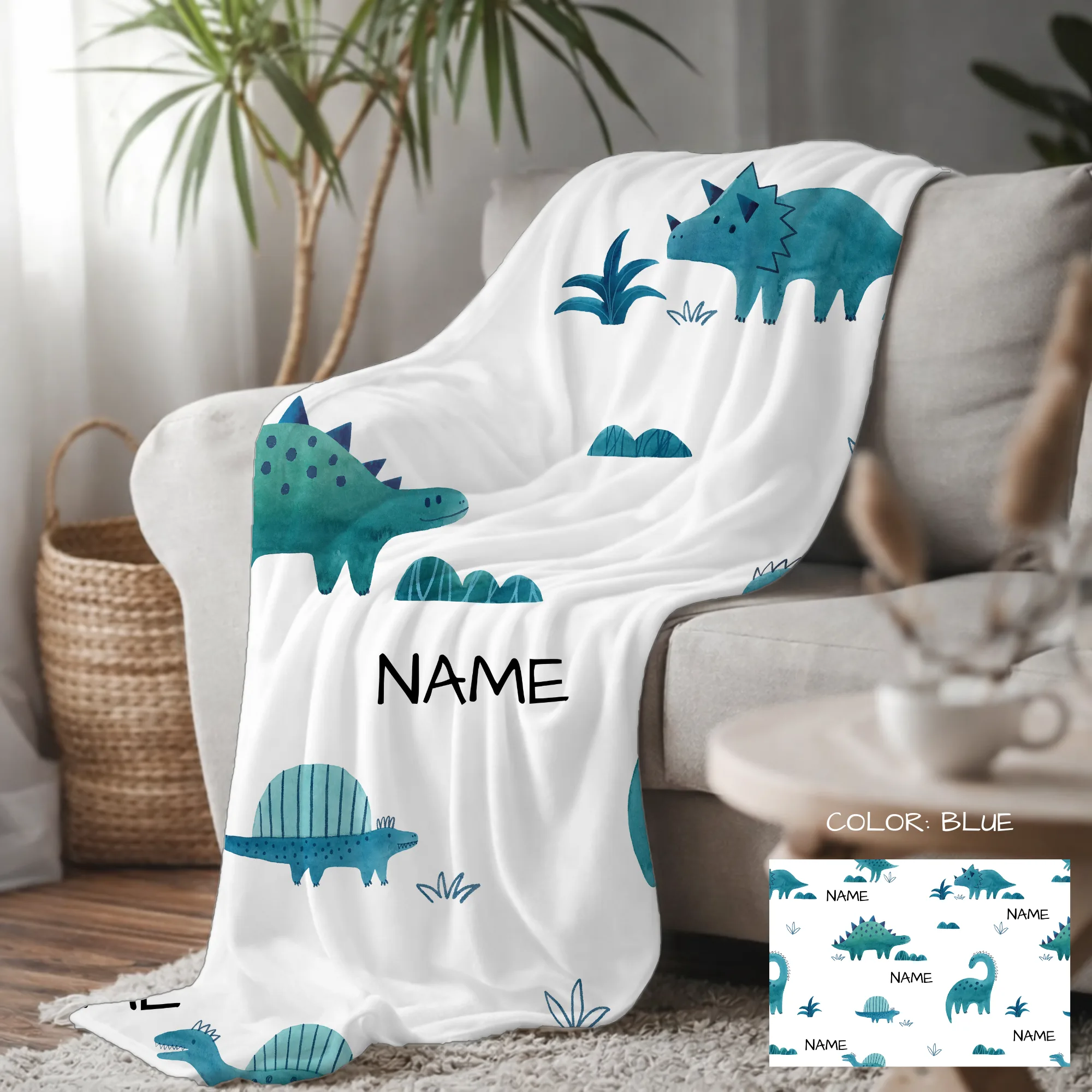 Dinosaur Full Print Fleece Blanket - Image 6