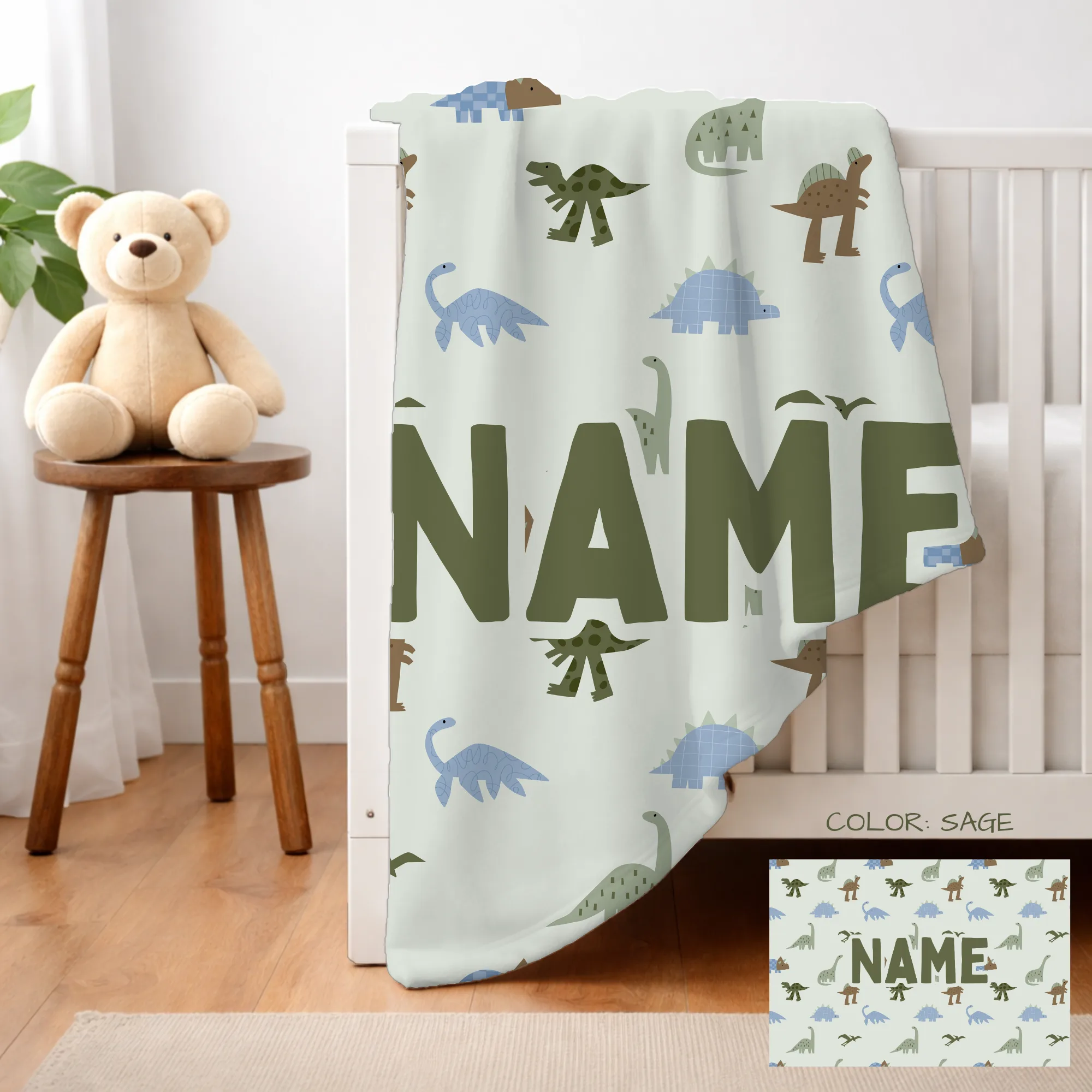 Dinosaur Full Print Fleece Blanket - Image 3