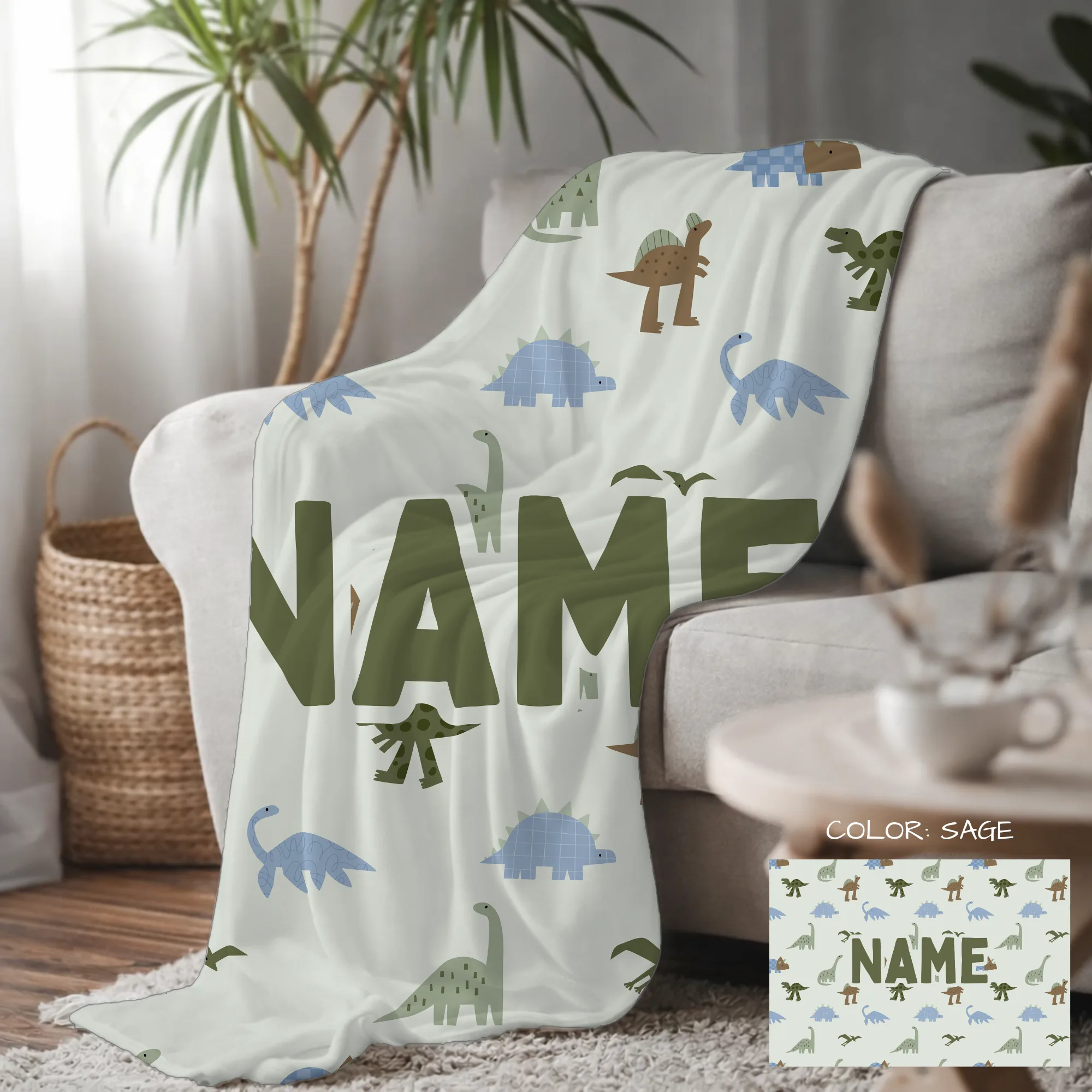 Dinosaur Full Print Fleece Blanket - Image 5