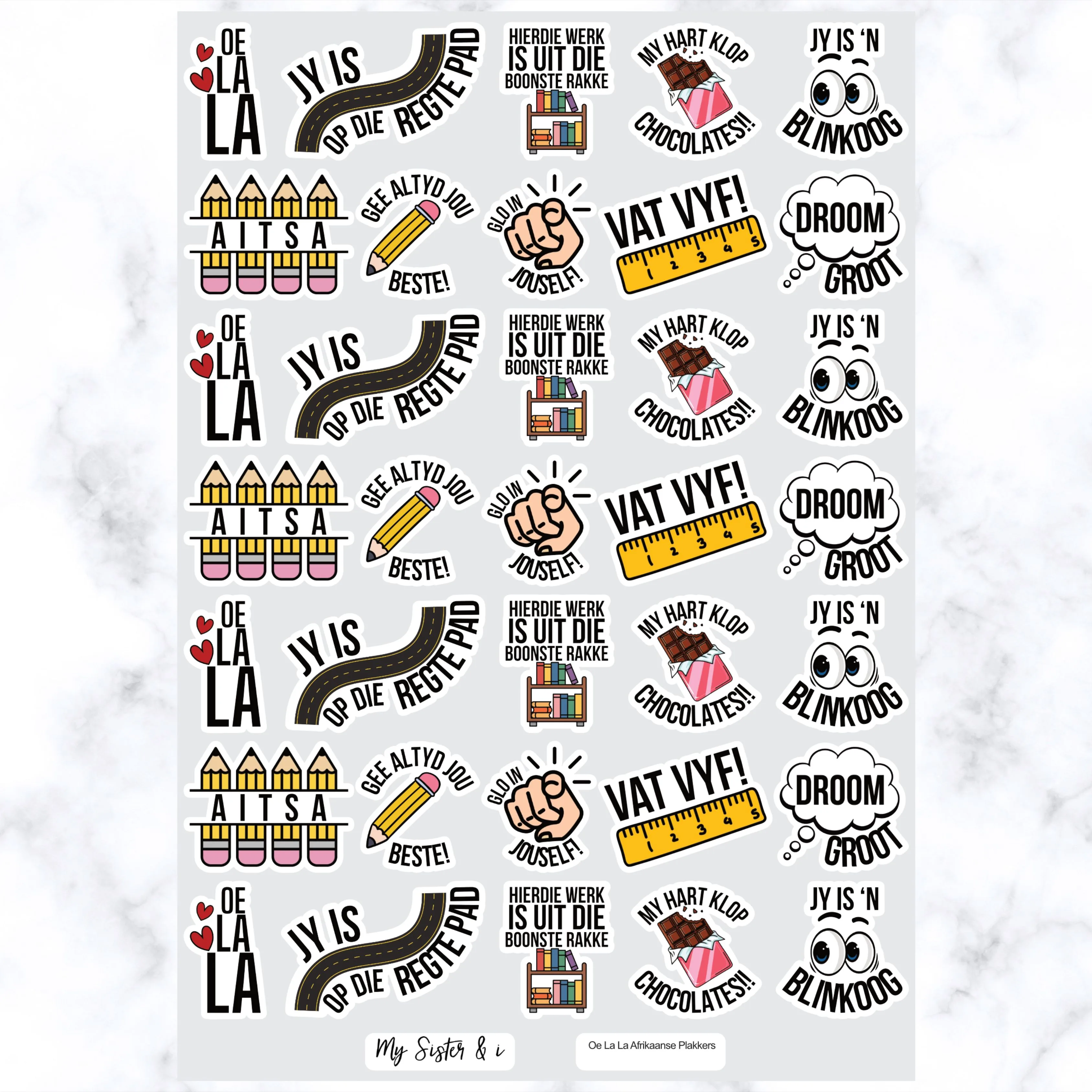 Oe La La Afrikaanse Plakkers - Pun stickers
