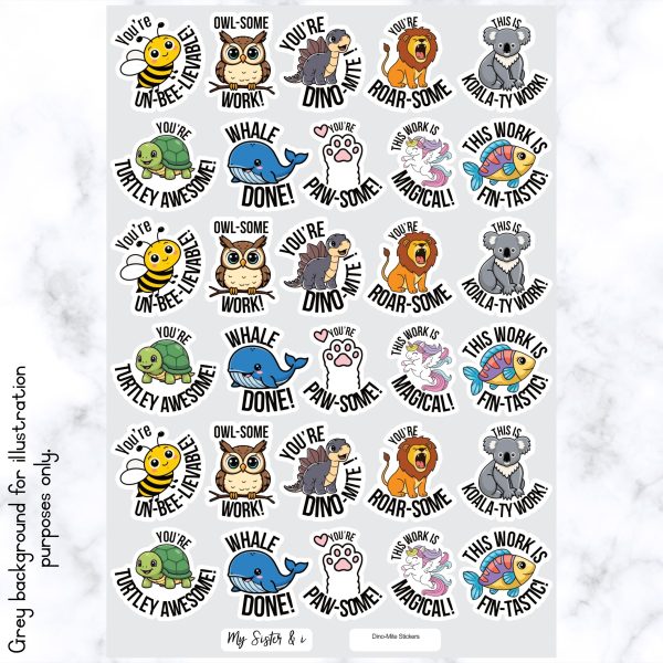 Dino-Mite Pun Stickers