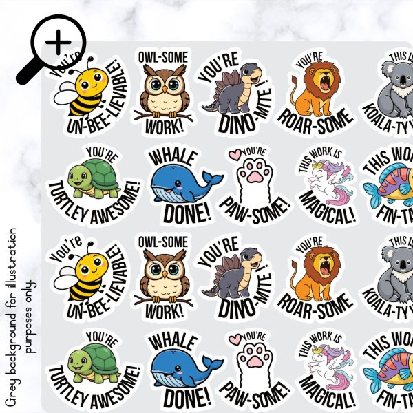 Dino-Mite Pun Stickers - zoom in