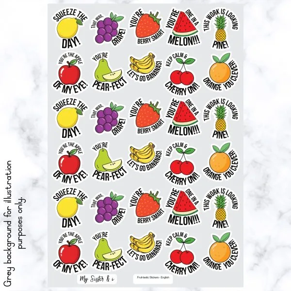 Fruit-tastic Pun Stickers