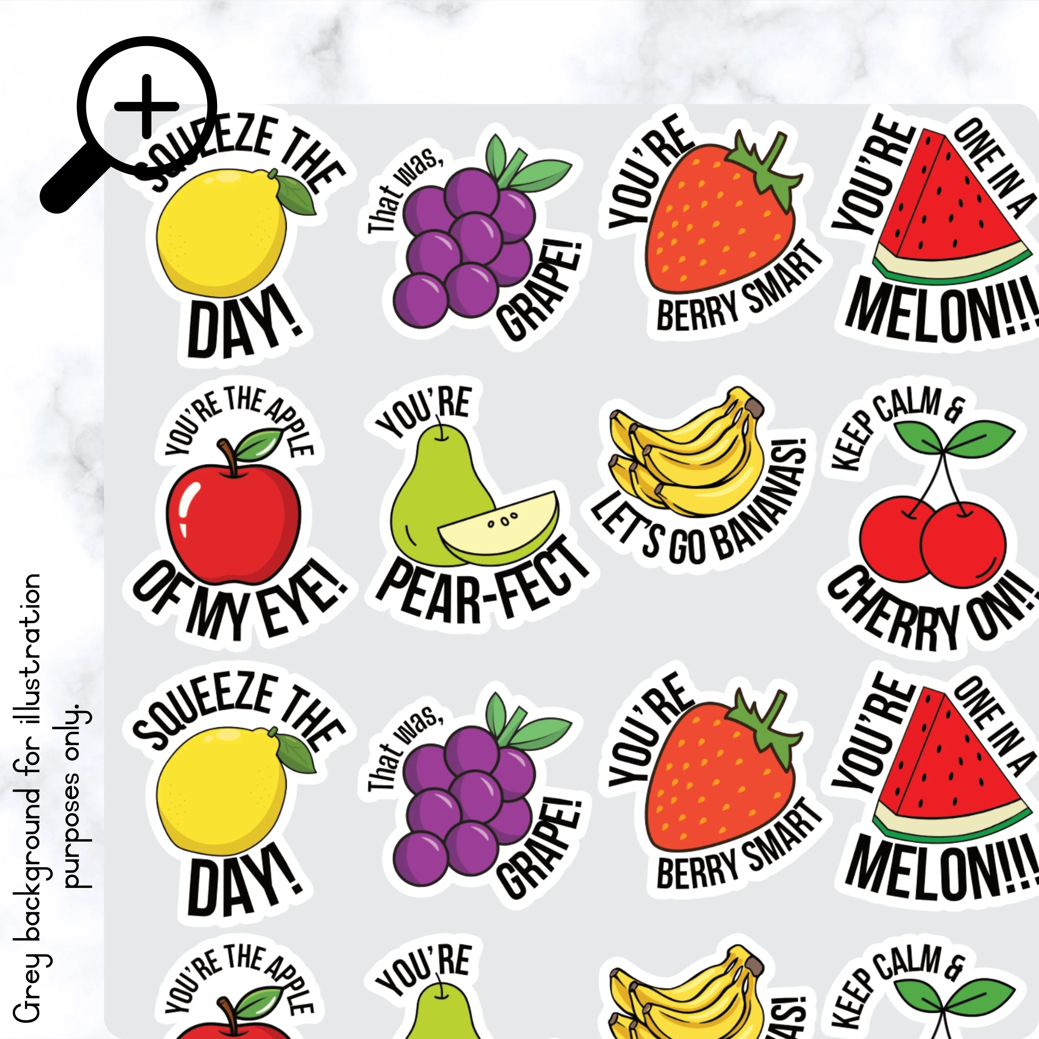 Fruit-tastic Pun Stickers - zoom in