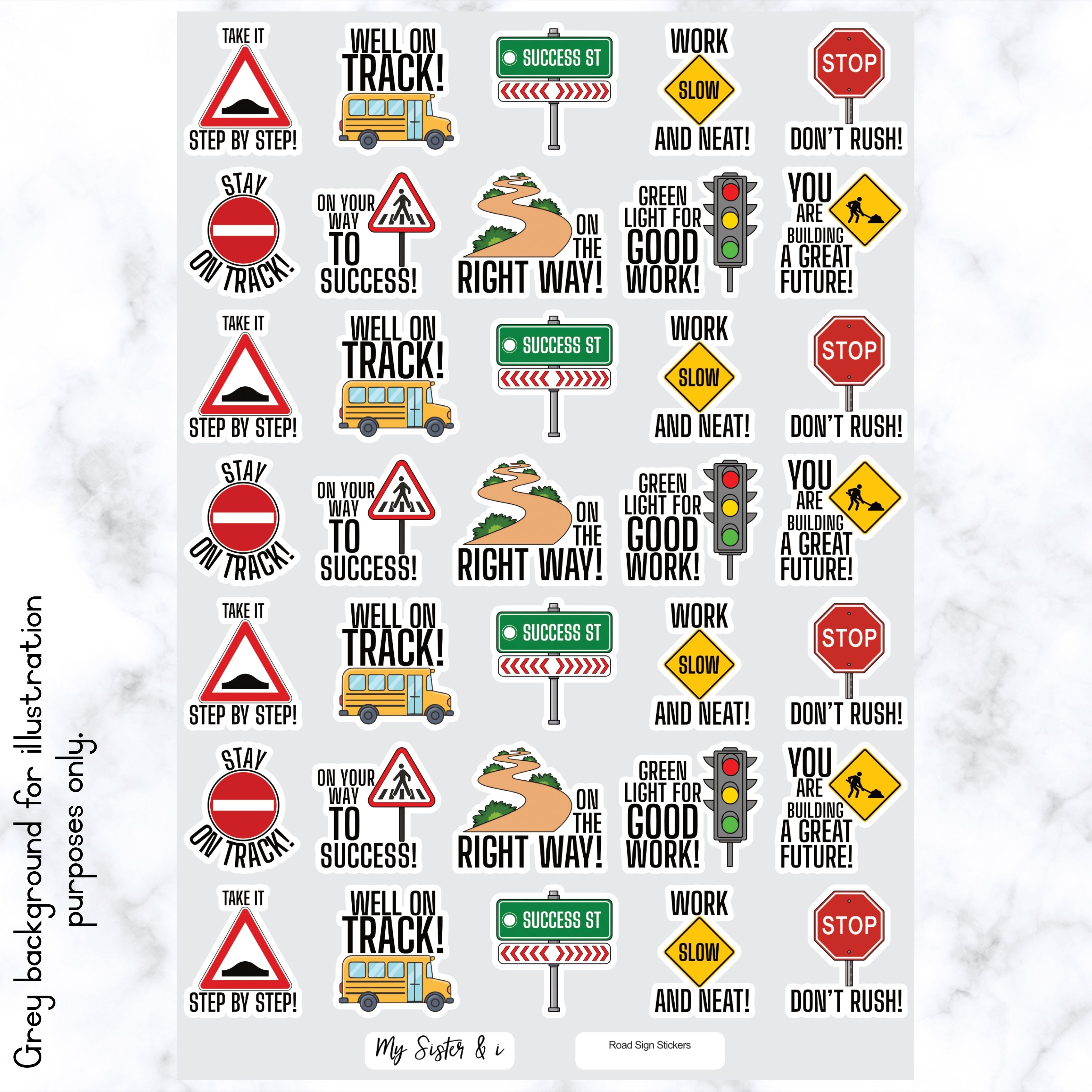 Road Sign Reward Stickers - A