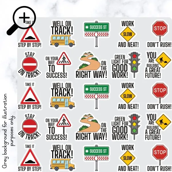 Road Sign Reward Stickers - B