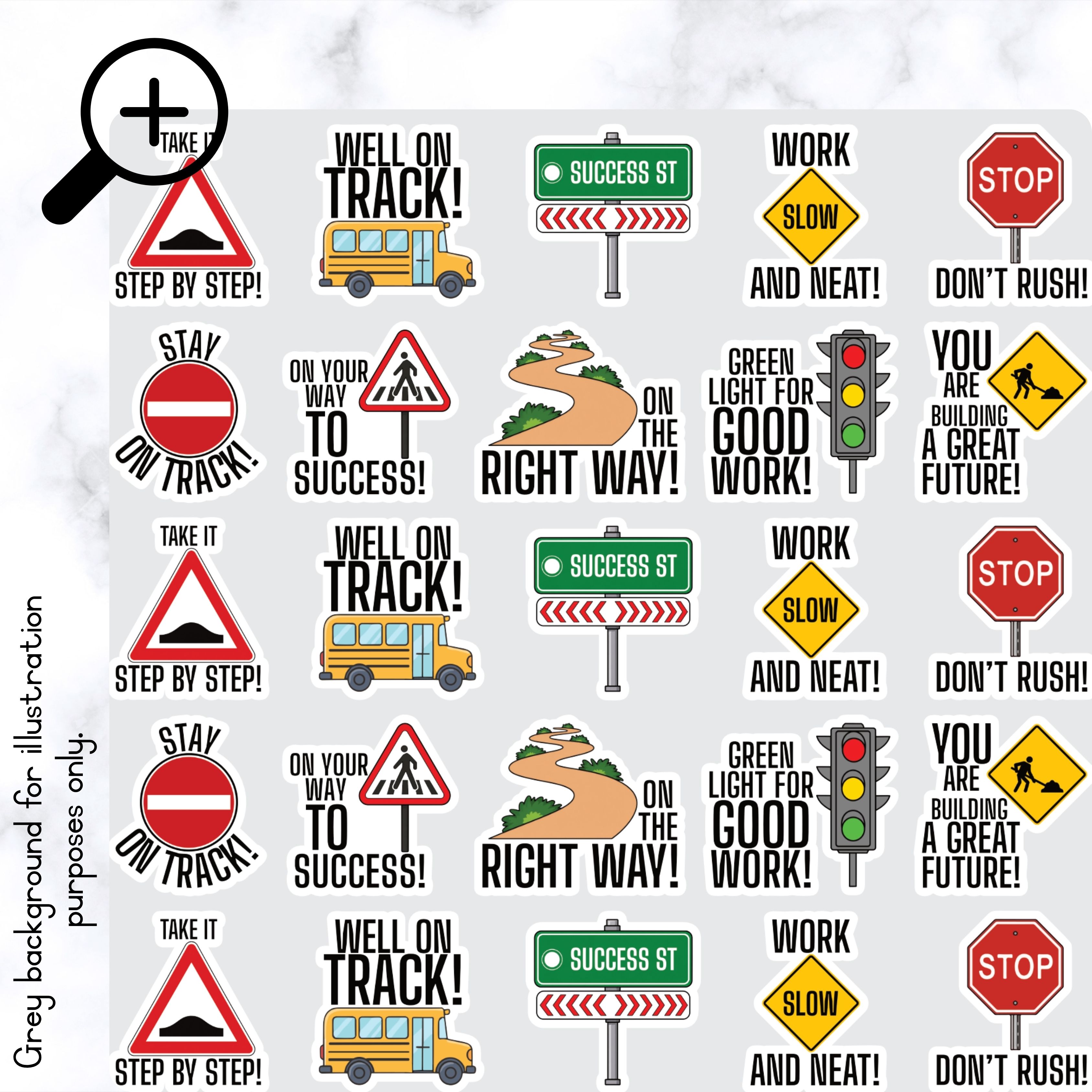 Road Sign Reward Stickers - B
