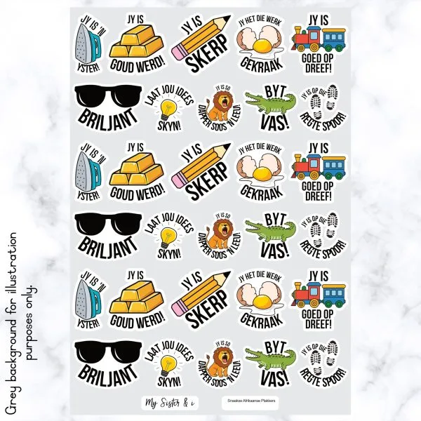 Snaakse Afr Plakkers - Pun Stickers