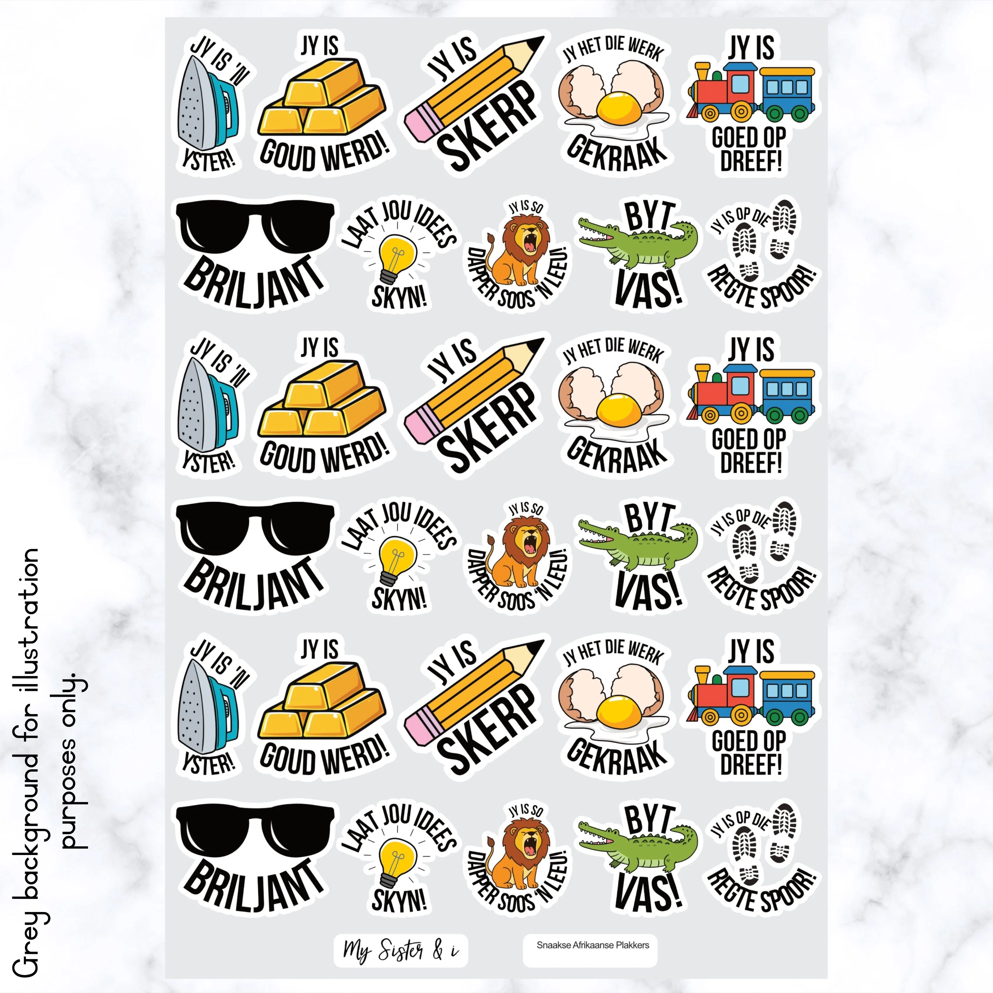 Snaakse Afr Plakkers - Pun Stickers
