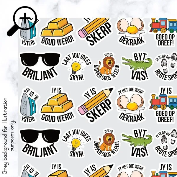 Snaakse Afr Plakkers - Pun Stickers - zoom in