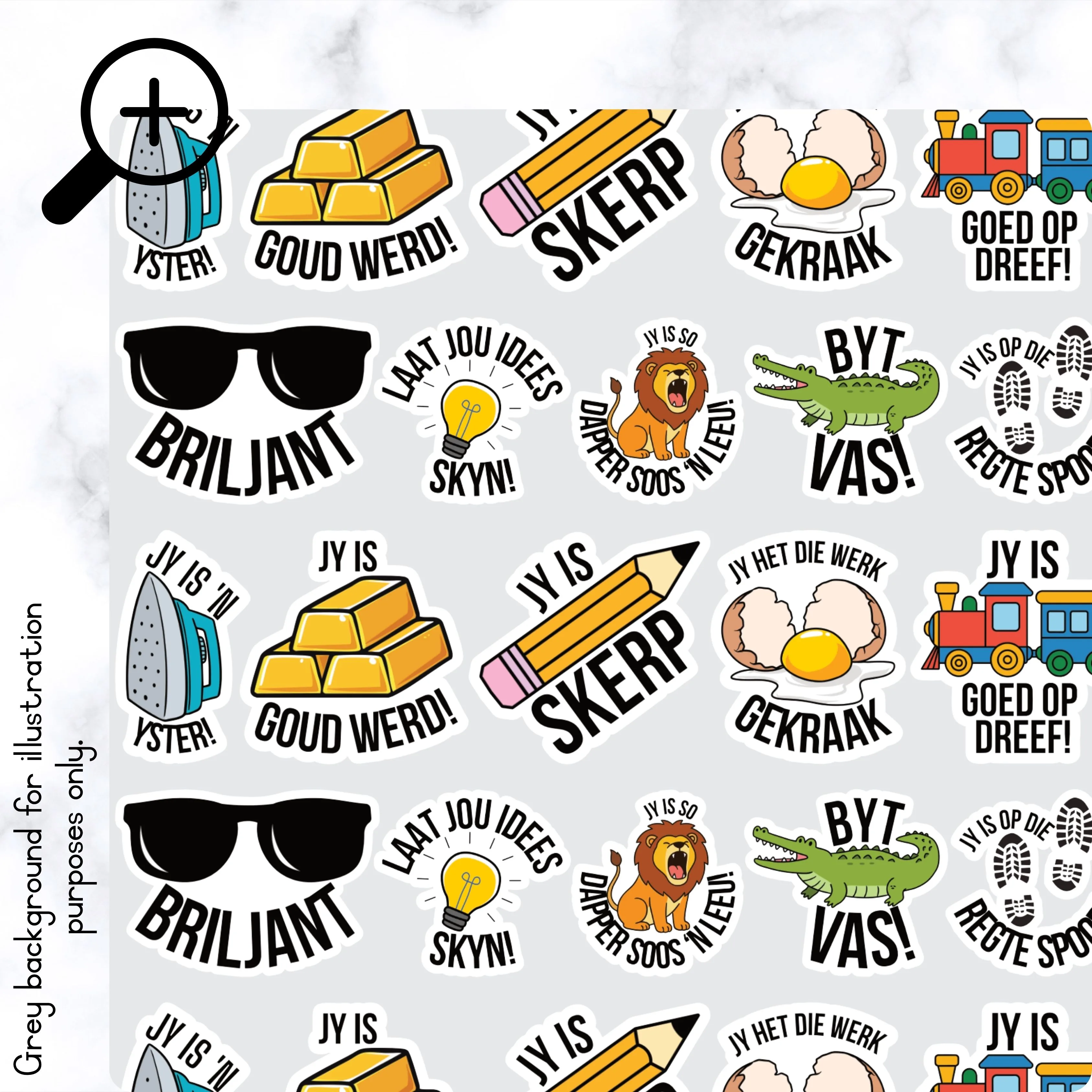 Snaakse Afr Plakkers - Pun Stickers - zoom in
