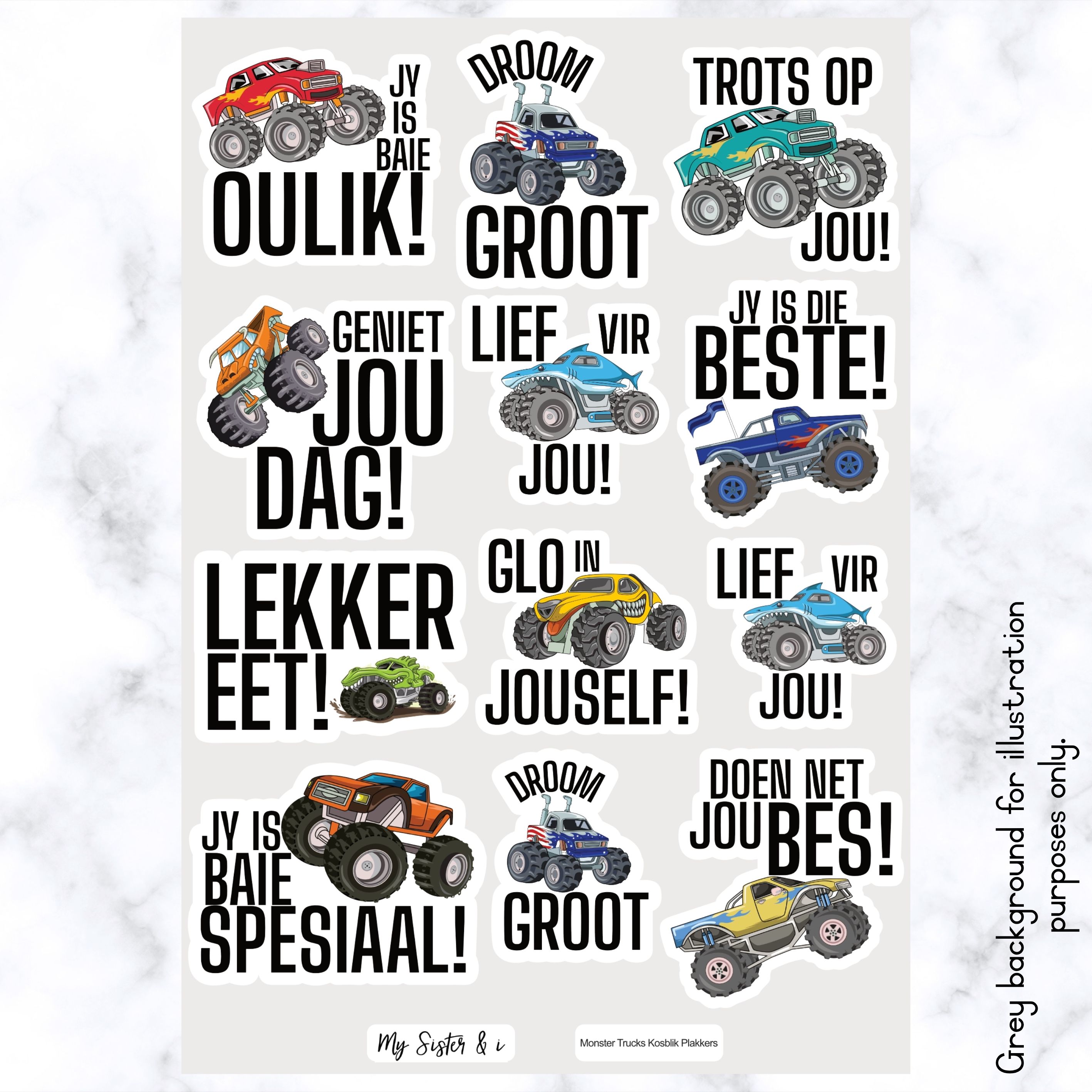 Monster Trucks Kosblik Plakkers
